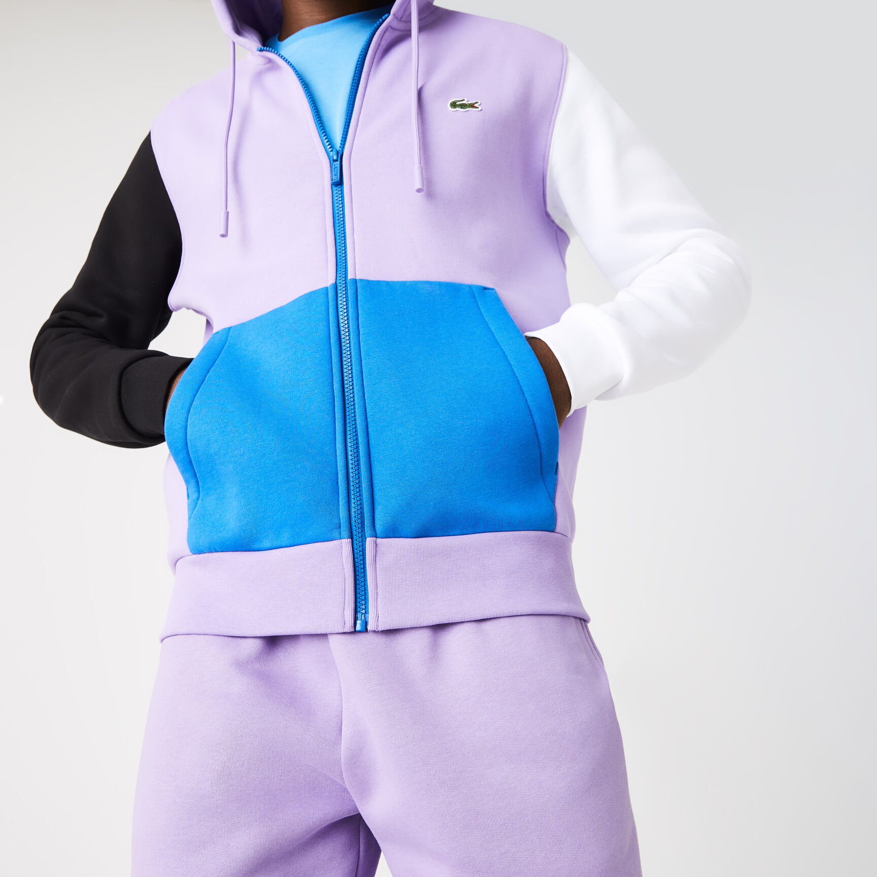 Men's Lacoste Classic Fit Color-block Hooded Zip Sweatshirt