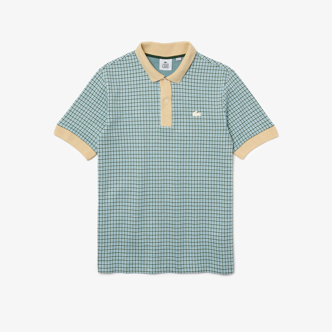 Men's Lacoste L!VE Relaxed Fit Checkered Cotton Blend Polo Men's Lacoste L!VE Relaxed Fit Checkered Cotton Blend Polo