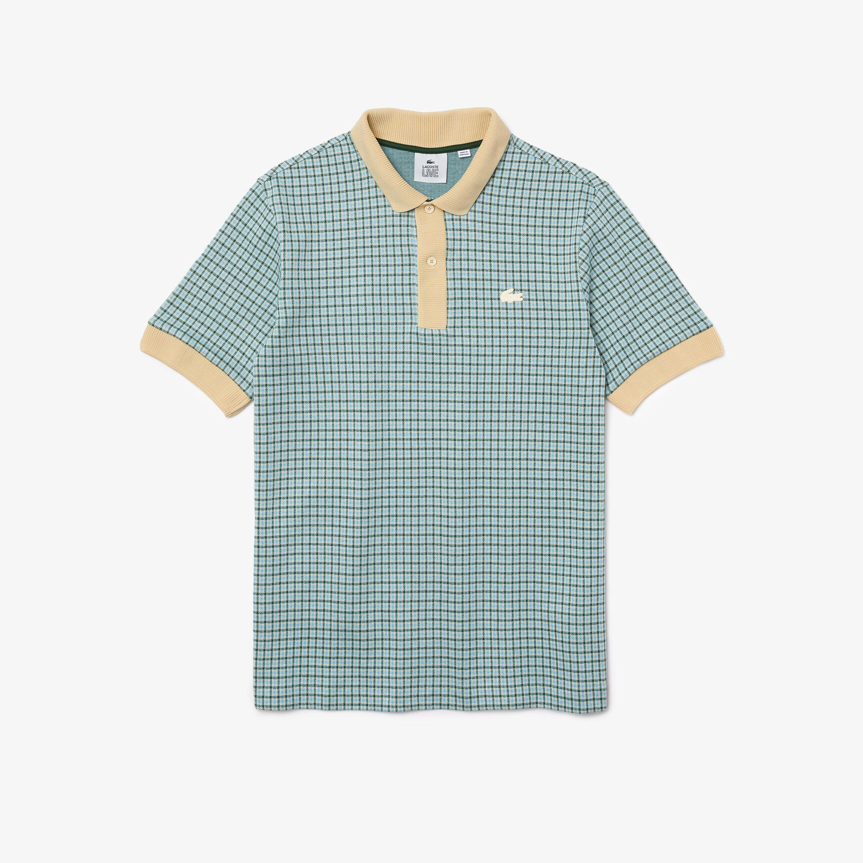 Men's Lacoste L!VE Relaxed Fit Checkered Cotton Blend Polo Men's Lacoste L!VE Relaxed Fit Checkered Cotton Blend Polo