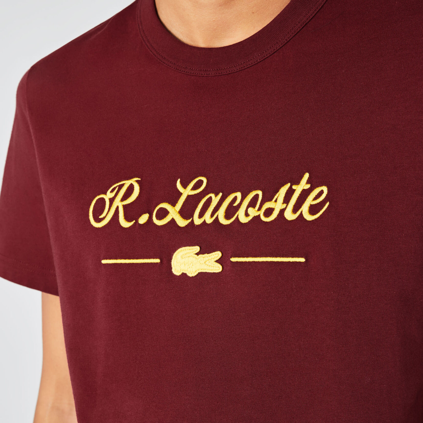 Men's Crew Neck Signature Embroidery Cotton T-shirt