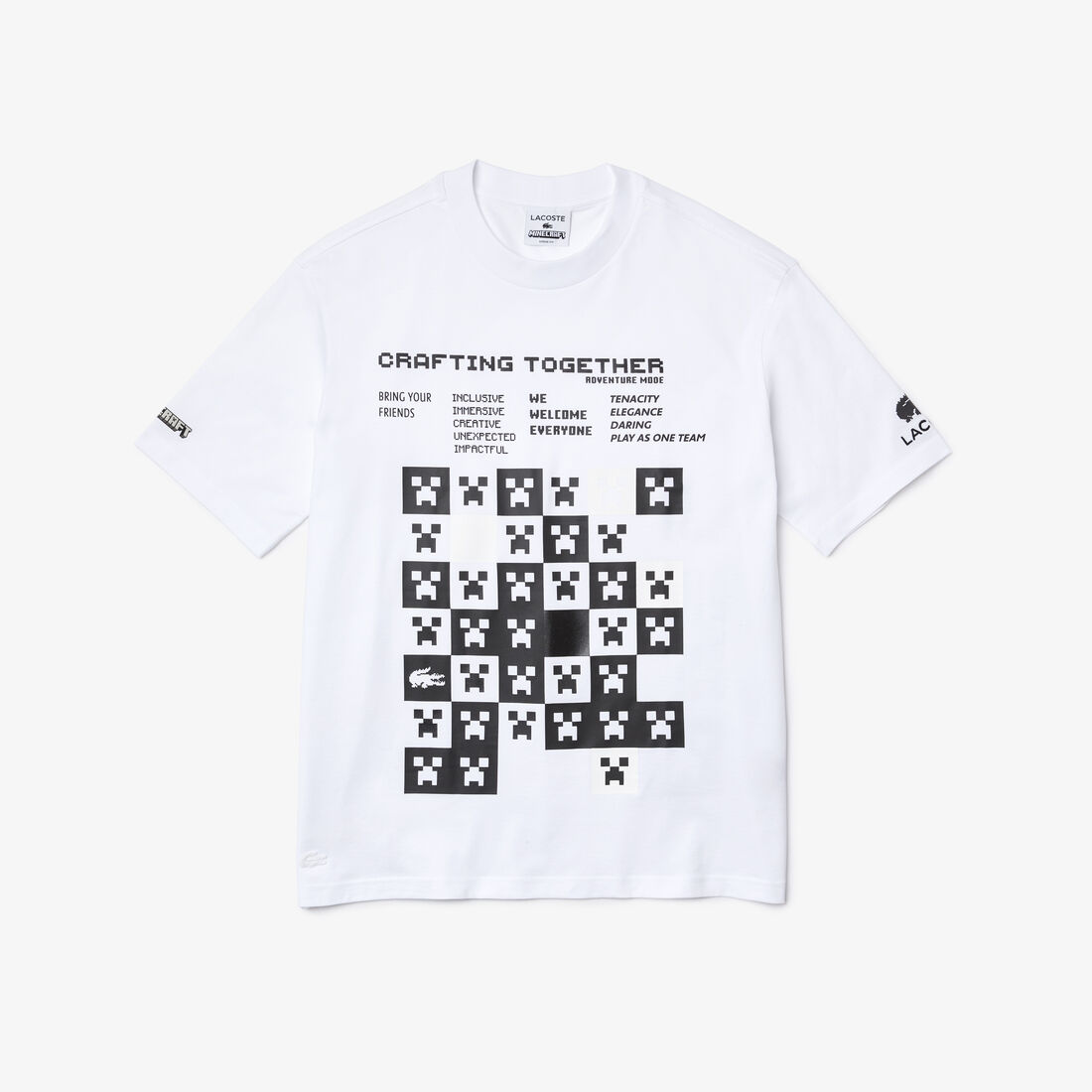 Men's Lacoste L!VE Collab Minecraft Loose Fit Organic Cotton T-Shirt Men's Lacoste L!VE Collab Minecraft Loose Fit Organic Cotton T-Shirt