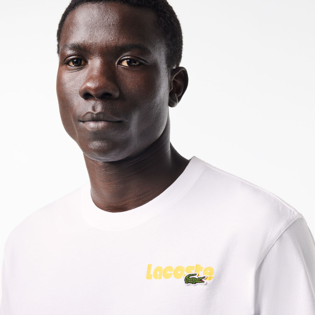 Washed Effect Ombré Lacoste Print T-shirt Washed Effect Ombré Lacoste Print T-shirt