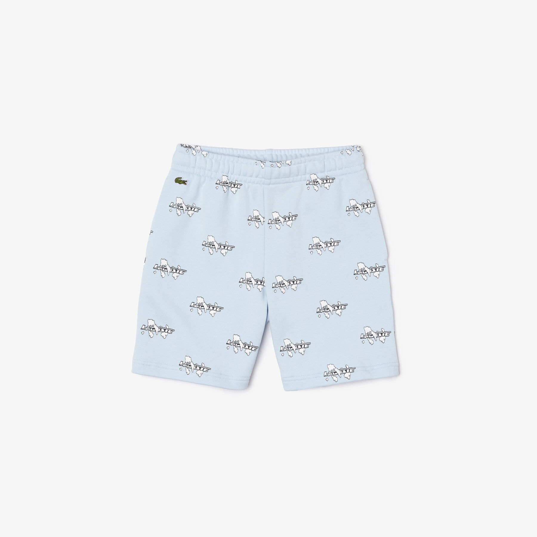boys  lacoste shorts in printed organic cotton flannel