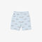 boys  lacoste shorts in printed organic cotton flannel
