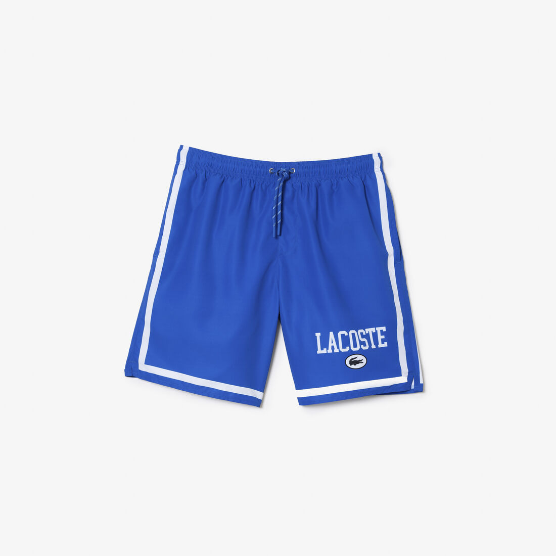 Long Lacoste Print Swim Trunks