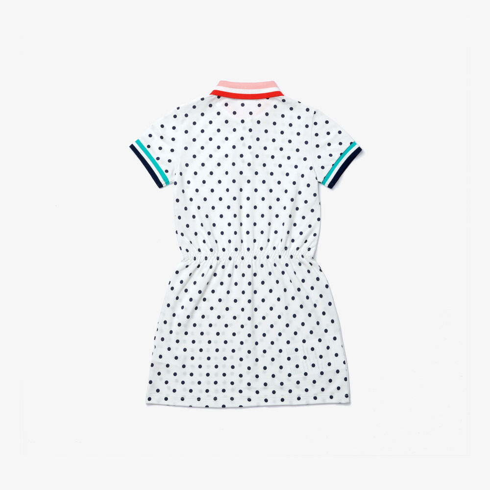 Girls’ Polka Dot Cotton Piqué Polo Dress