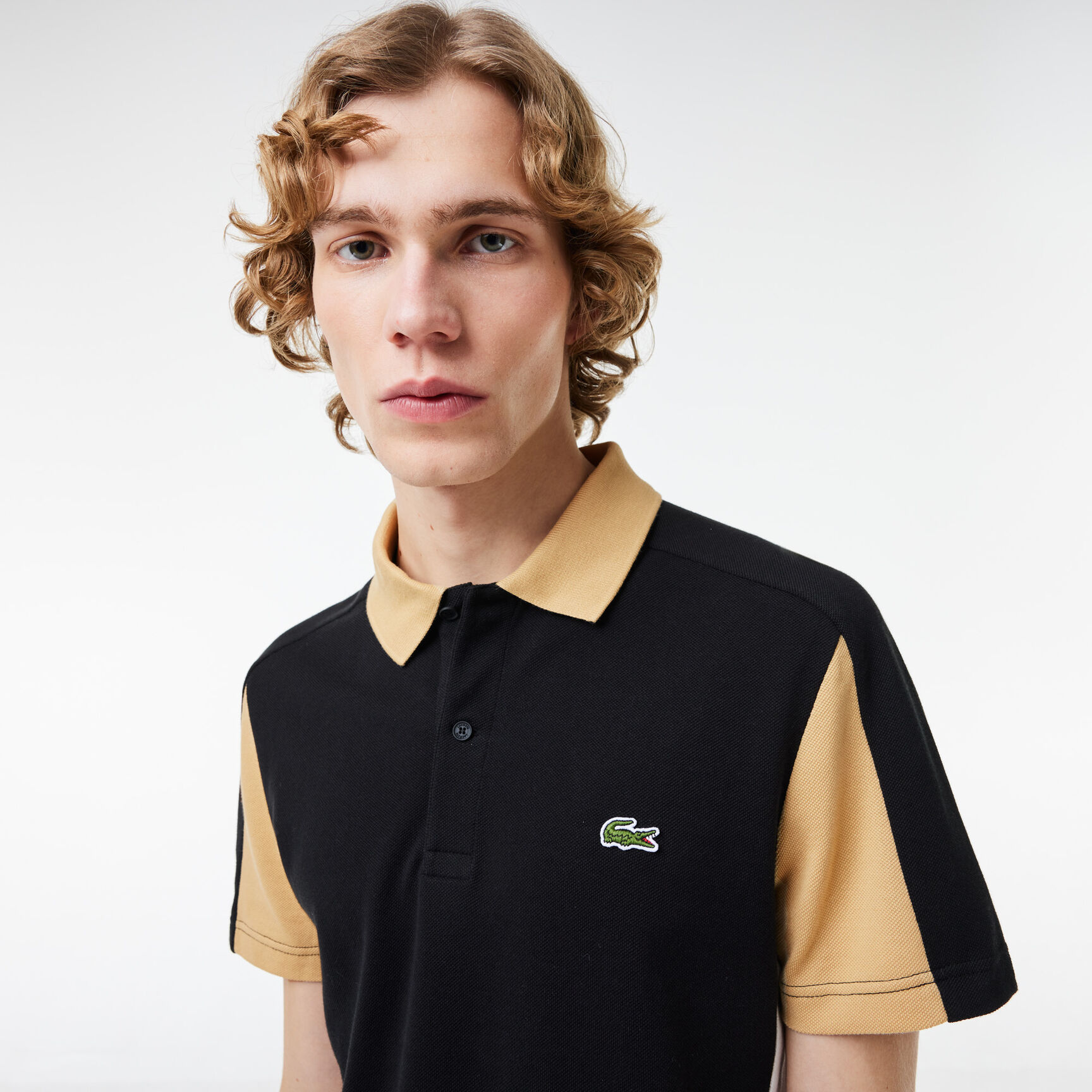 Cotton Pique Colourblock Polo Shirt