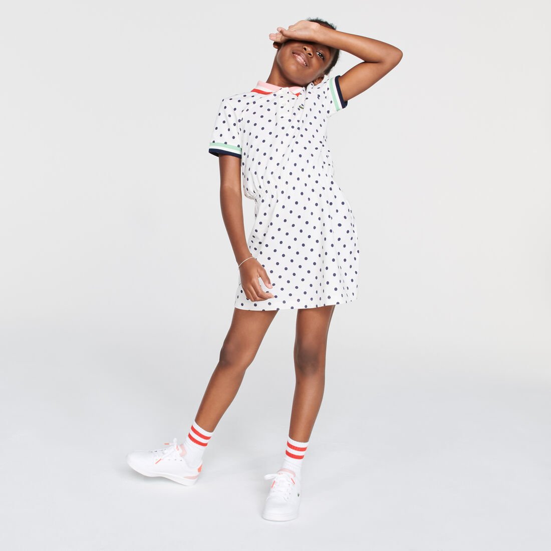 Girls’ Polka Dot Cotton Piqué Polo Dress Girls’ Polka Dot Cotton Piqué Polo Dress