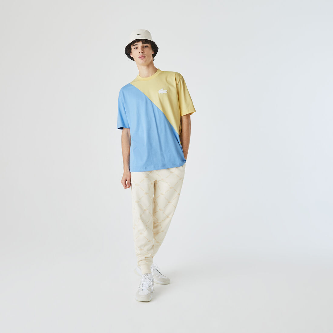 Unisex Lacoste LIVE Loose Fit Bicolour Cotton T-shirt Unisex Lacoste LIVE Loose Fit Bicolour Cotton T-shirt