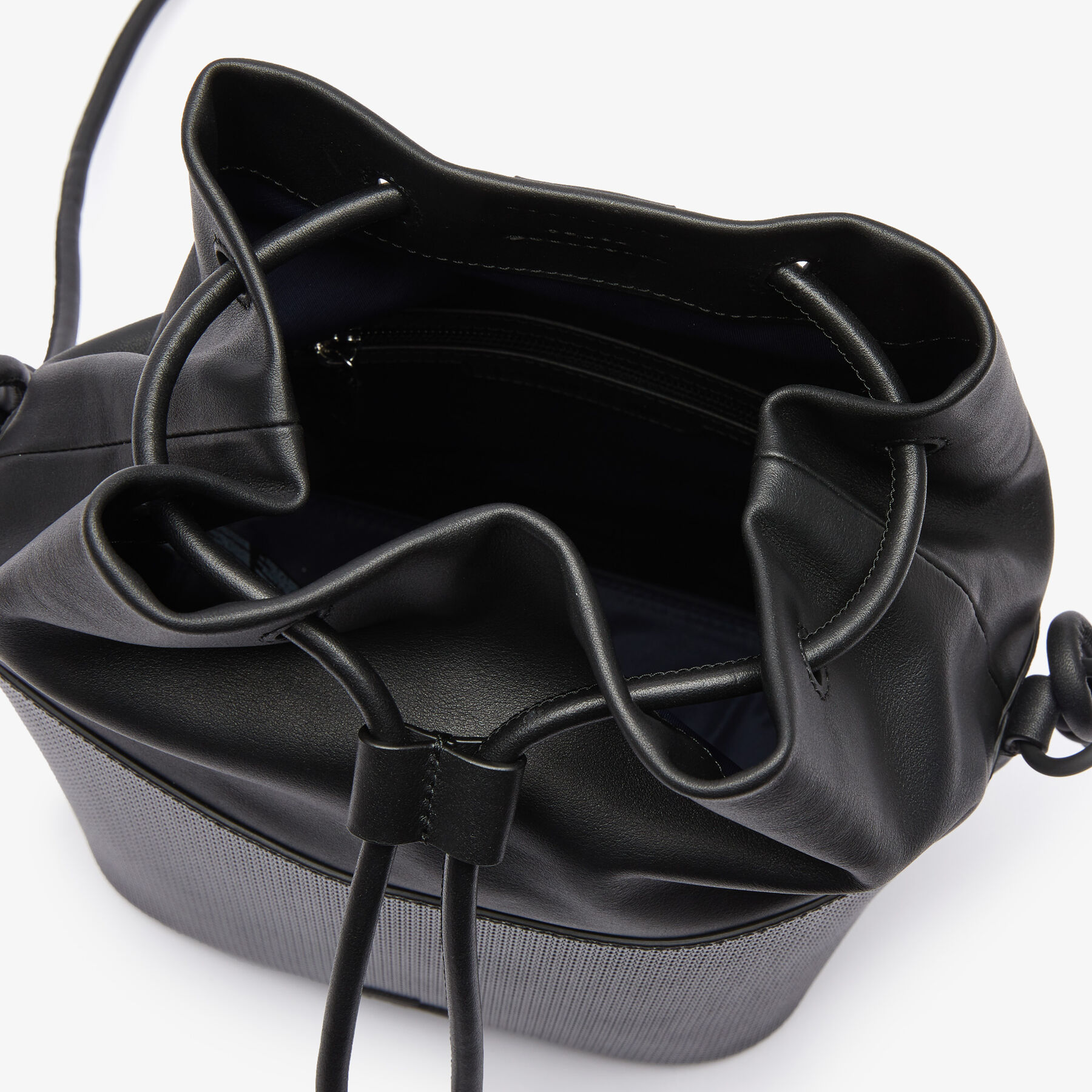 Women's Chantaco Matte Piqué Leather Drawstring Bucket Bag lacoste women s chantaco matte piqu leather drawstring bucket bag