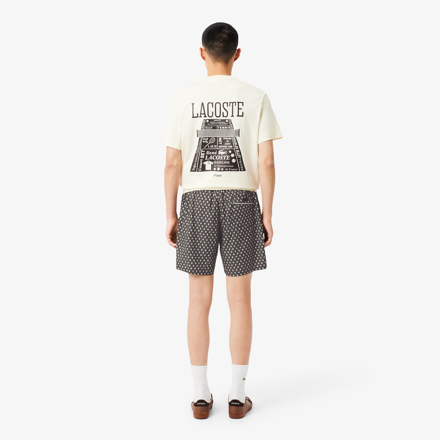 Relaxed Fit Printed Cotton Blend Shorts