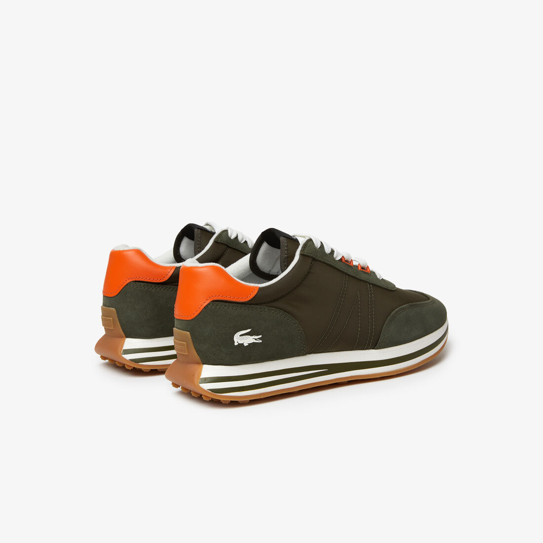 Men's Lacoste L-Spin Leather Colour Contrast Trainers Men's Lacoste L-Spin Leather Colour Contrast Trainers