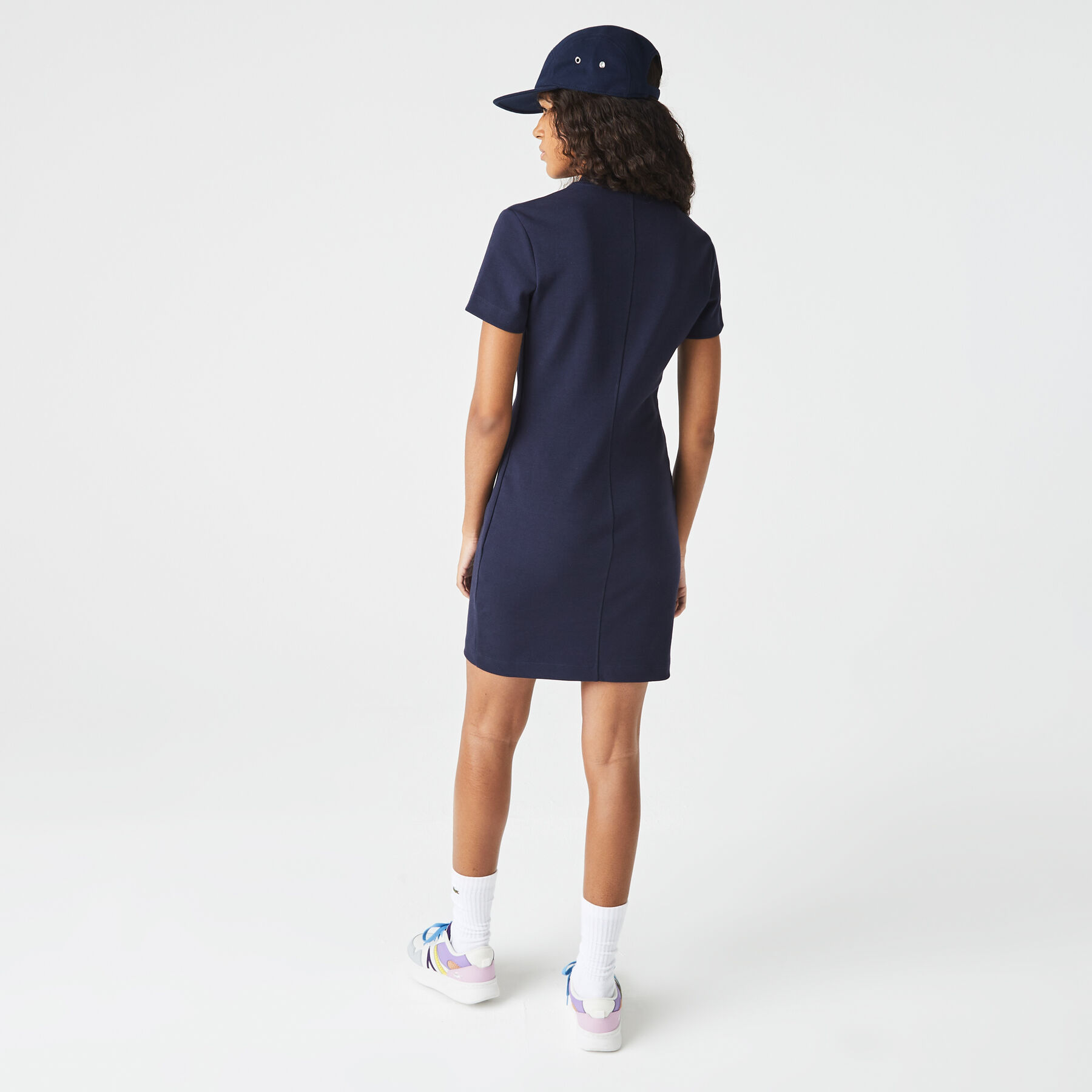 Women's Contrast Branded Two-Ply Jersey Polo Dress lacoste women s contrast branded two ply jersey polo dress