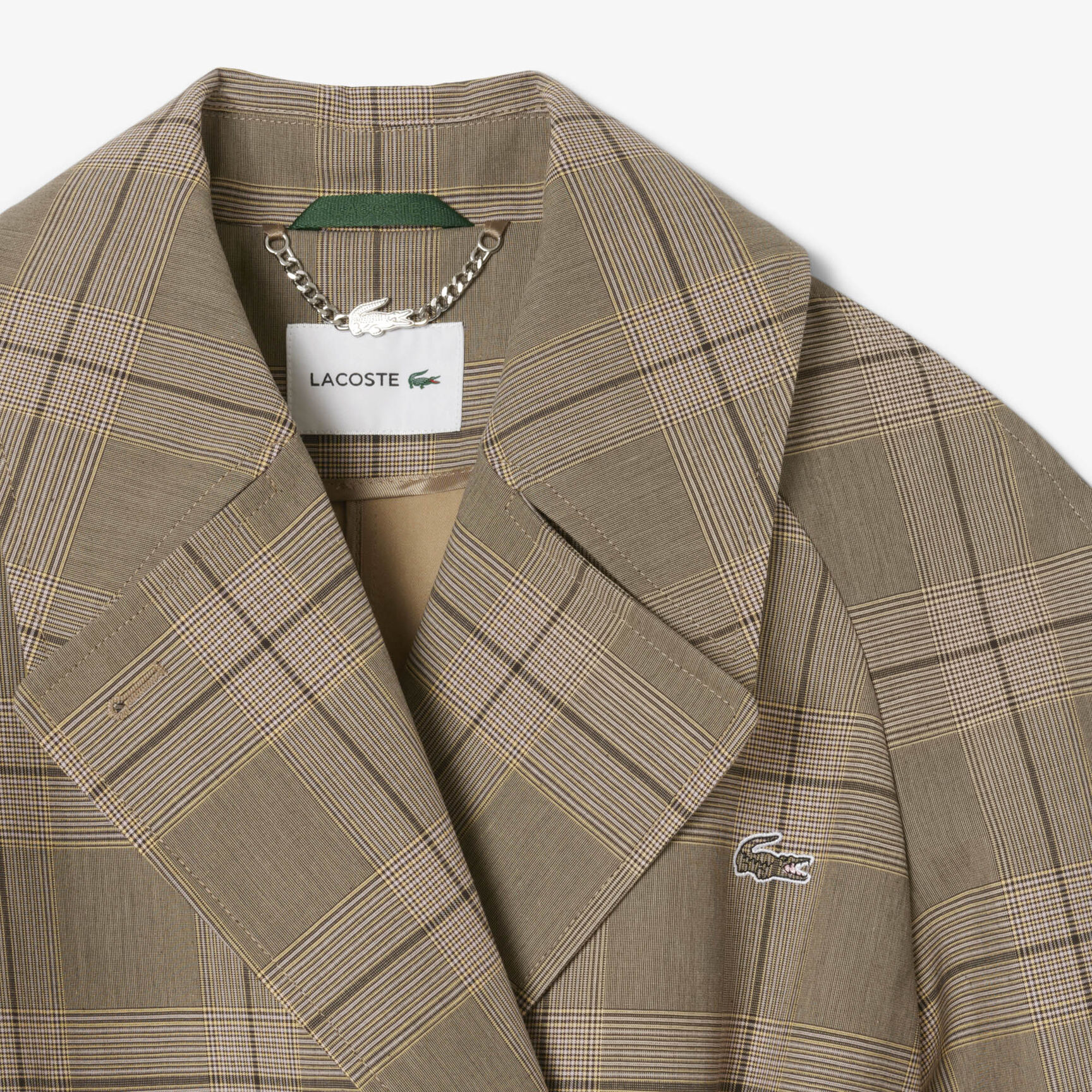 Water-Repellent Plaid Wrap Coat