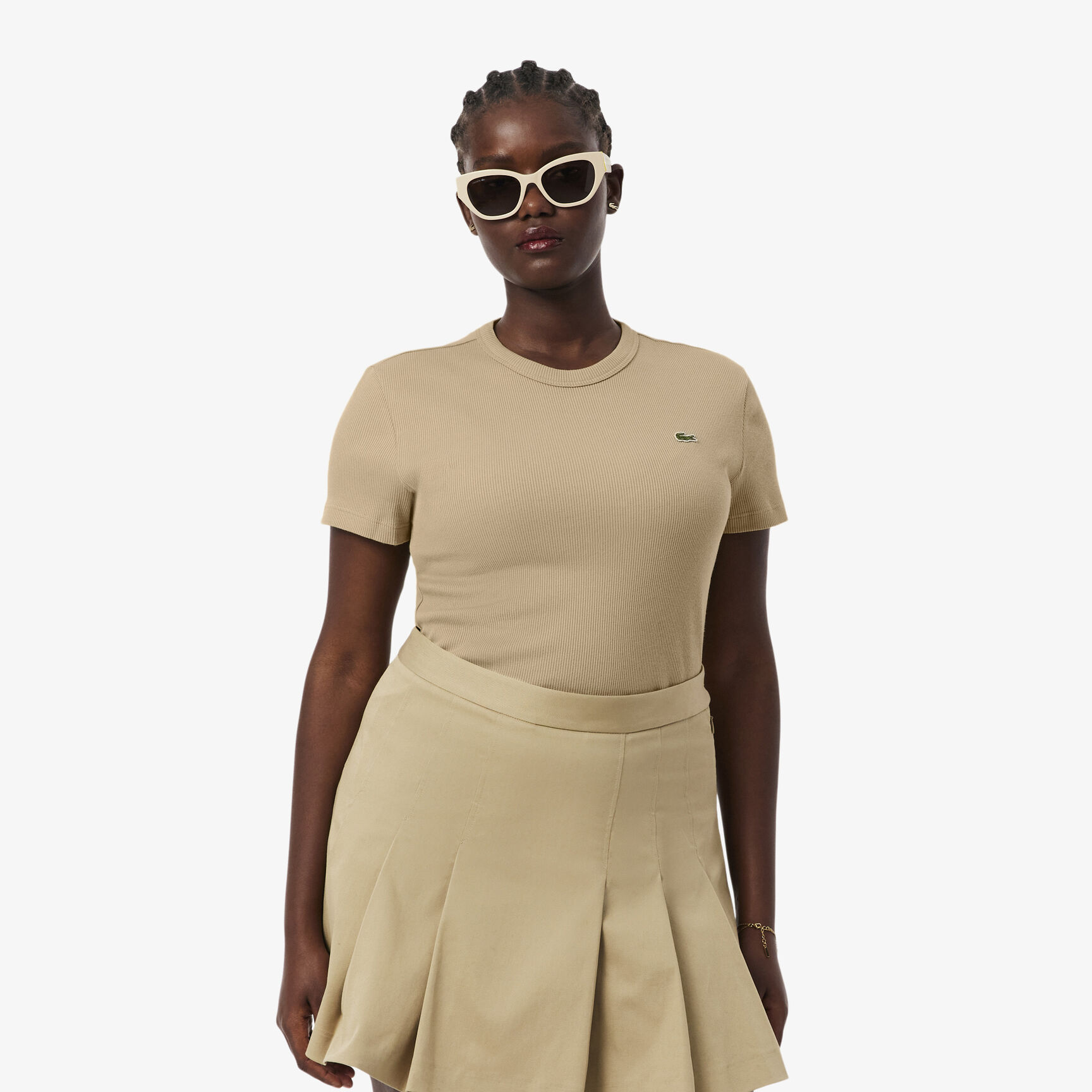 Slim Fit Ribbed Cotton T-shirt