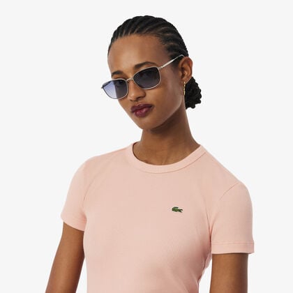 Slim Fit Ribbed Cotton T-shirt