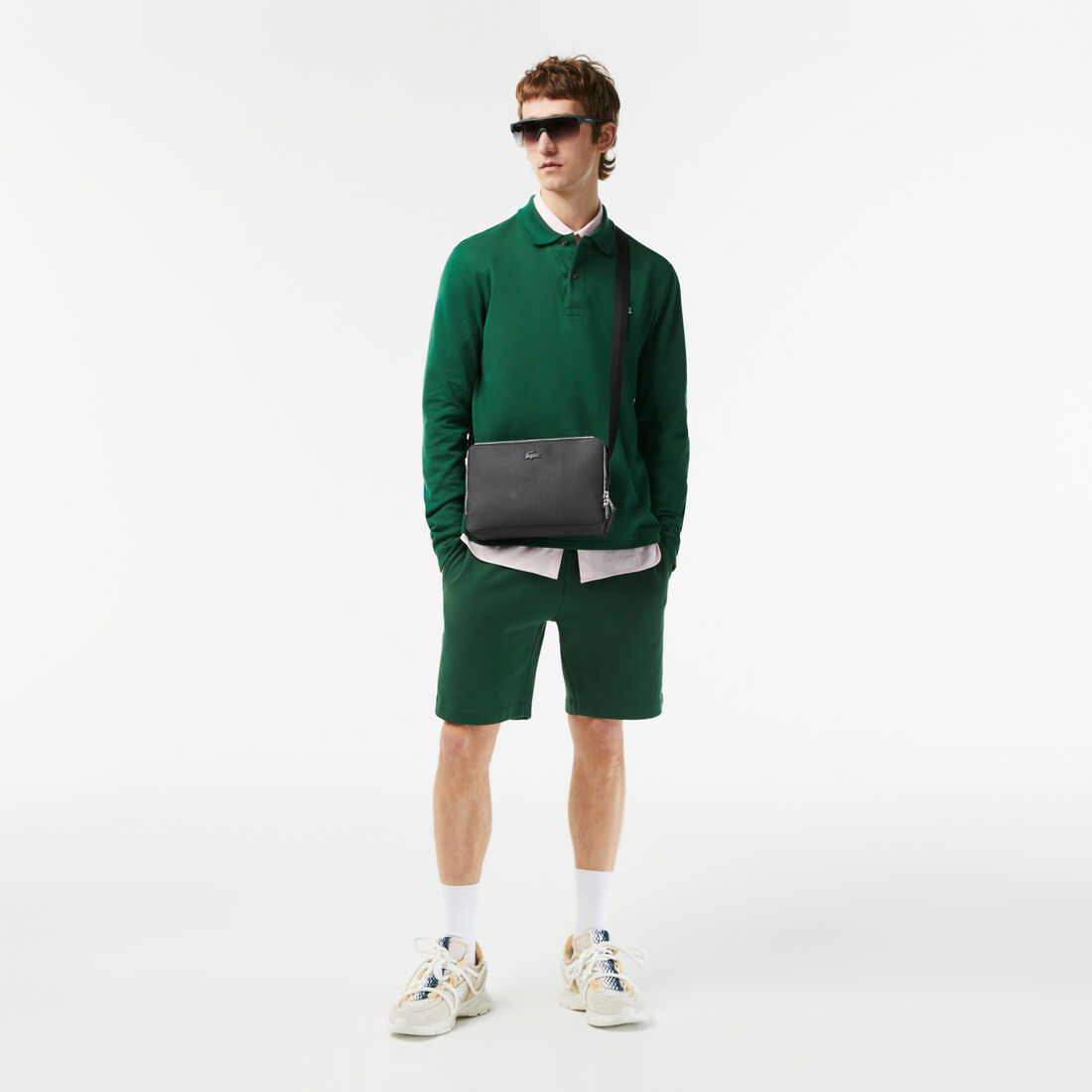 Unisex Chantaco Matte Stitched Leather Zippered Crossbody Bag Unisex Chantaco Matte Stitched Leather Zippered Crossbody Bag