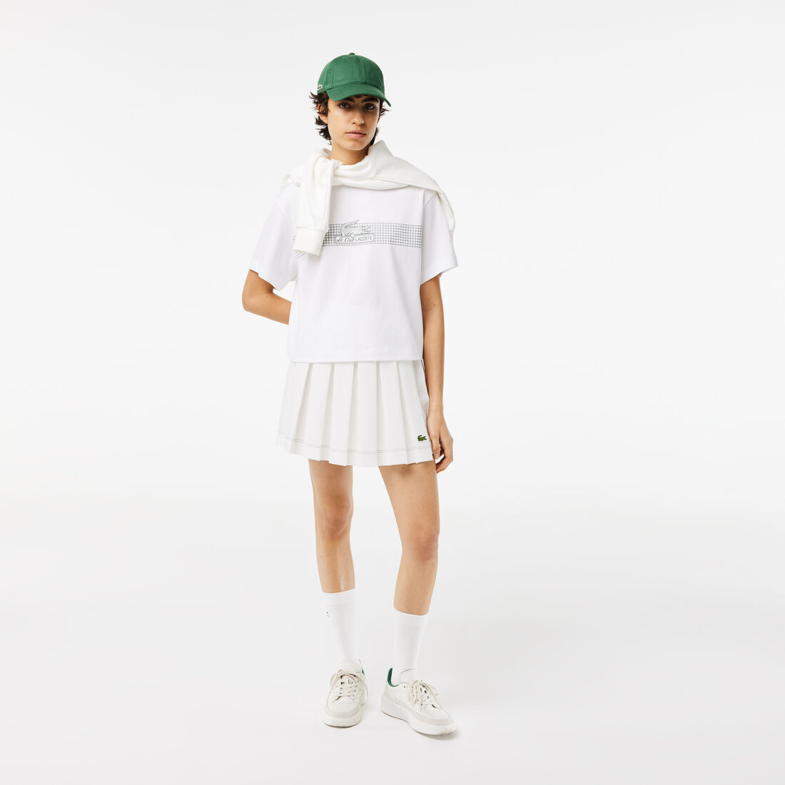 Women's Lacoste Oversize Net Print Jersey T-shirt Women's Lacoste Oversize Net Print Jersey T-shirt