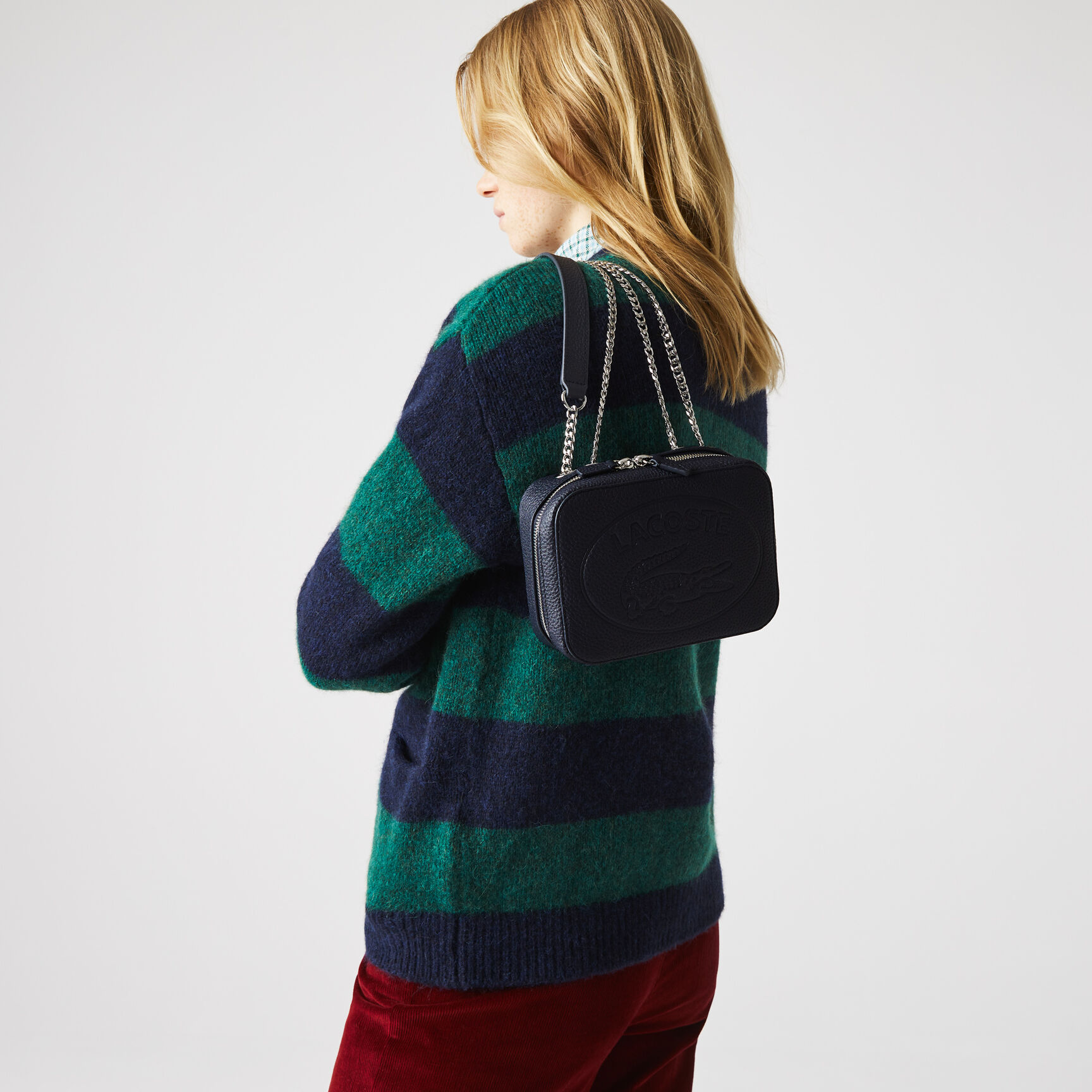 Women&rsquo;s Croco Crew Grained Leather Zip Shoulder Bag