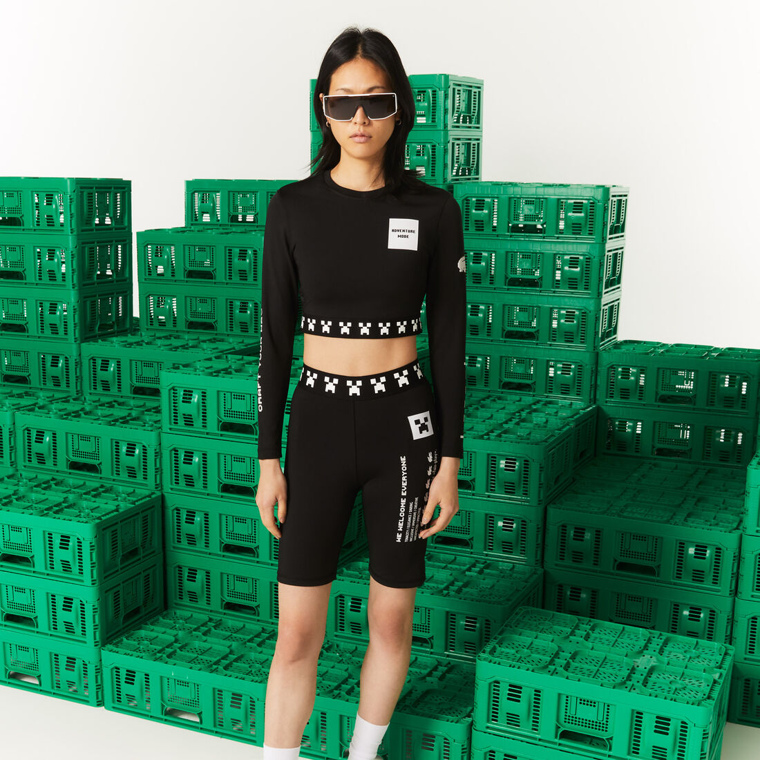 Women's Lacoste L!VE x Minecraft Bike Shorts Women's Lacoste L!VE x Minecraft Bike Shorts