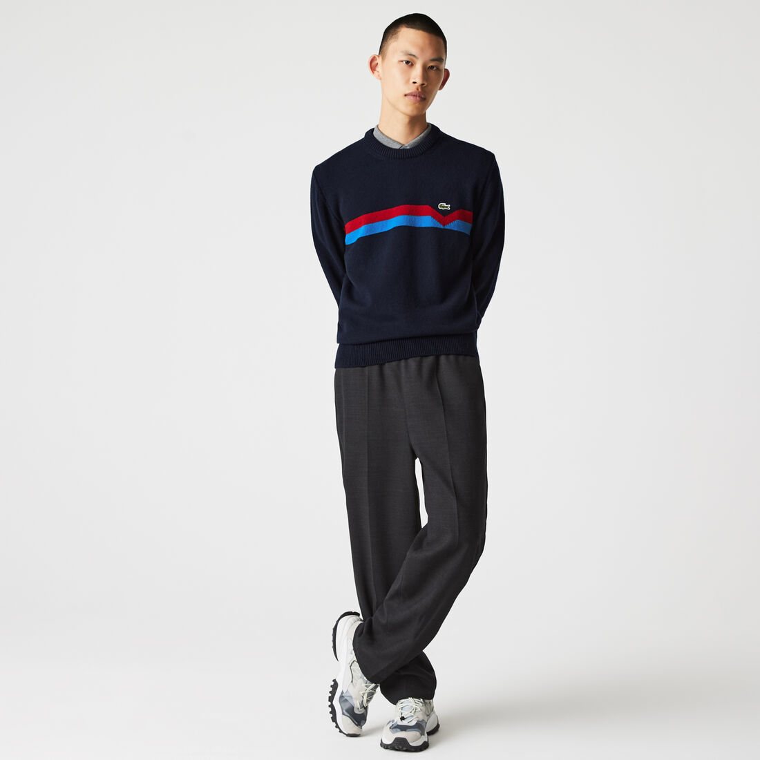 كنزة صوفية مخططة صنع في فرنسا للرجال كنزة صوفية مخططة صنع في فرنسا للرجال