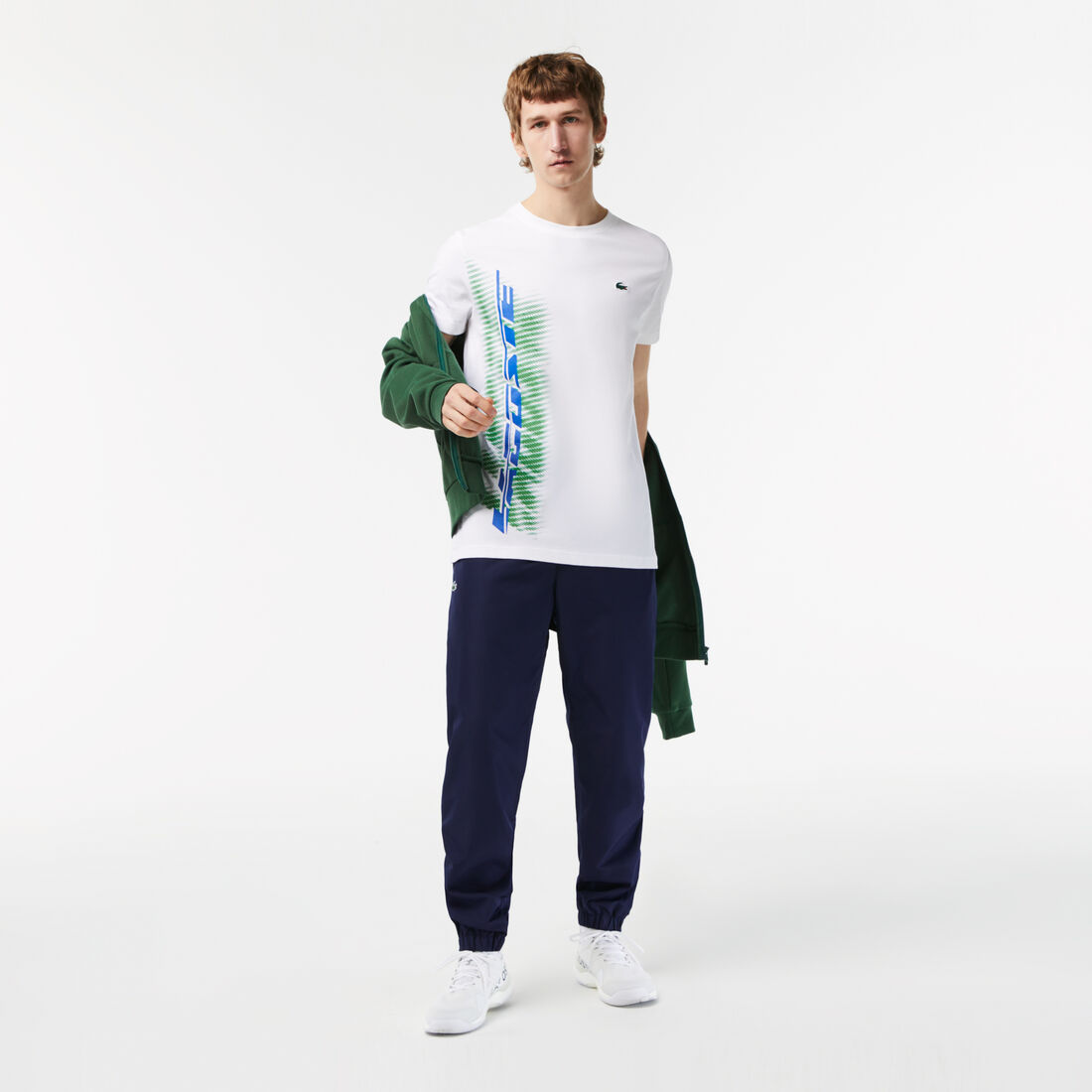 Men's Lacoste Sport Regular Fit T-shirt with Contrast Branding Men's Lacoste Sport Regular Fit T-shirt with Contrast Branding