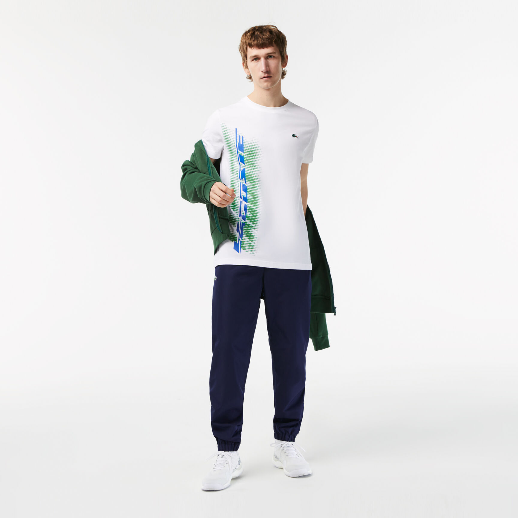 Men's Lacoste Sport Regular Fit T-shirt with Contrast Branding Men's Lacoste Sport Regular Fit T-shirt with Contrast Branding