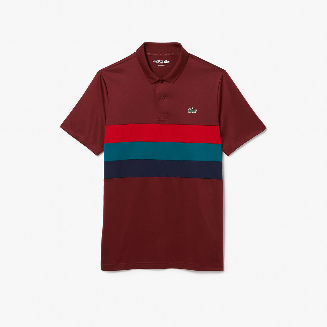 Men's Lacoste SPORT Tricolor Stripe Golf Polo Shirt Men's Lacoste SPORT Tricolor Stripe Golf Polo Shirt