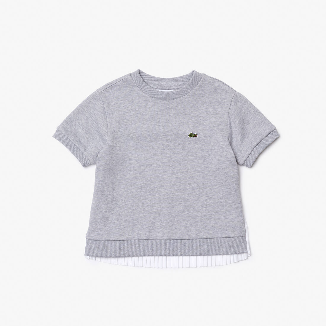 Girls' Lacoste Pleated Back Cotton Fleece T-shirt