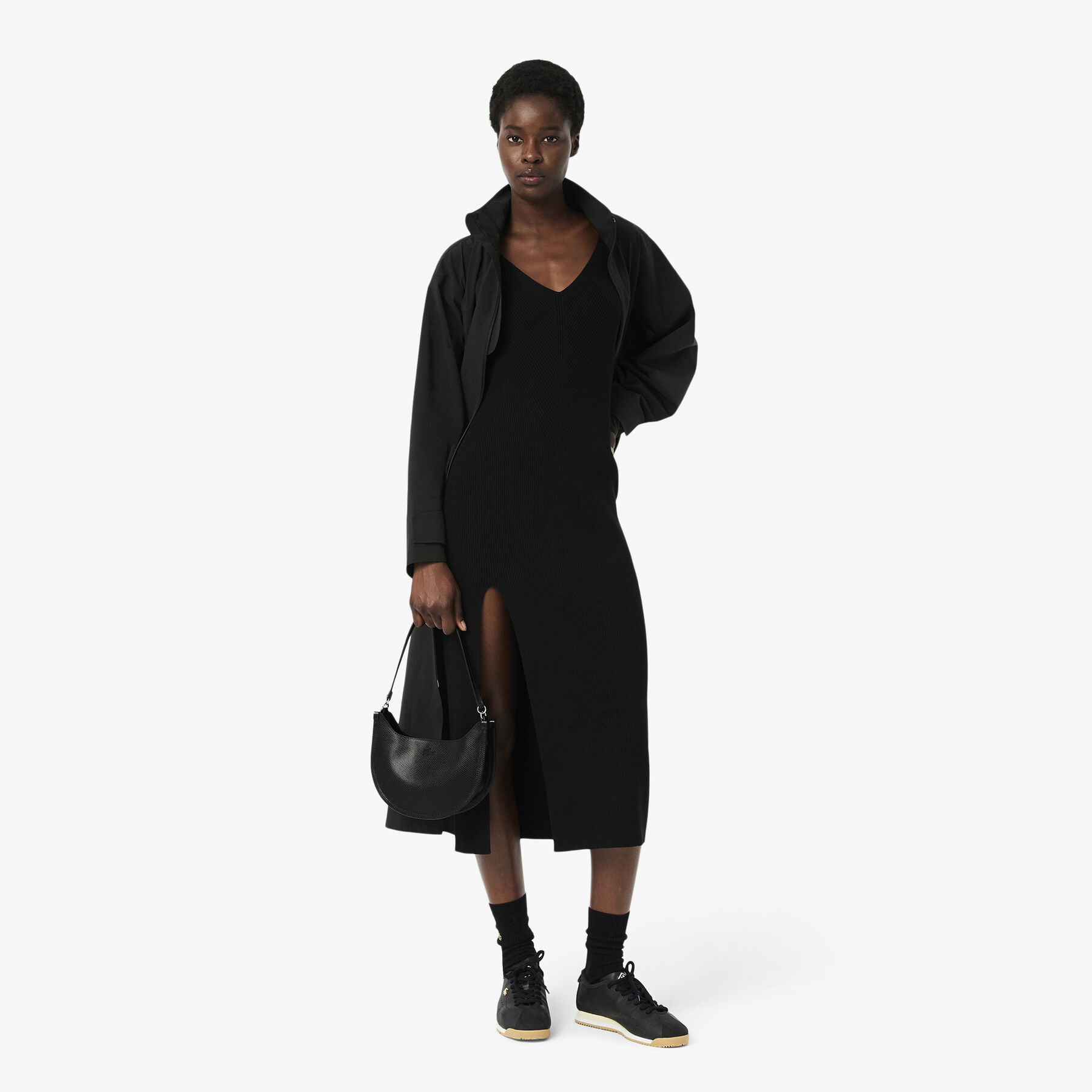 lacoste chantaco classics half moon shoulder bag