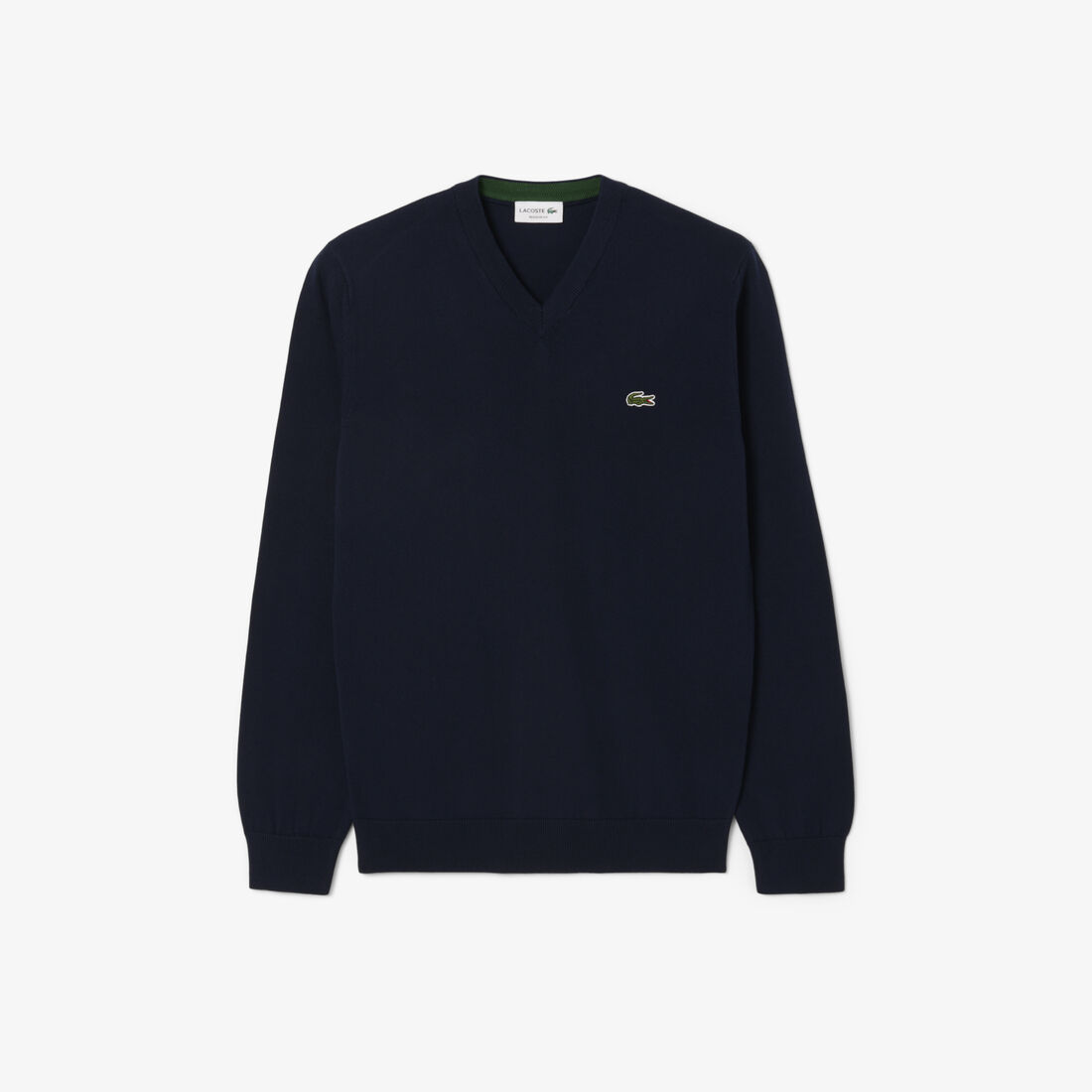 سترة قطنية أحادية اللون بفتحة رقبة على شكل حرف V سترة قطنية أحادية اللون بفتحة رقبة على شكل حرف V