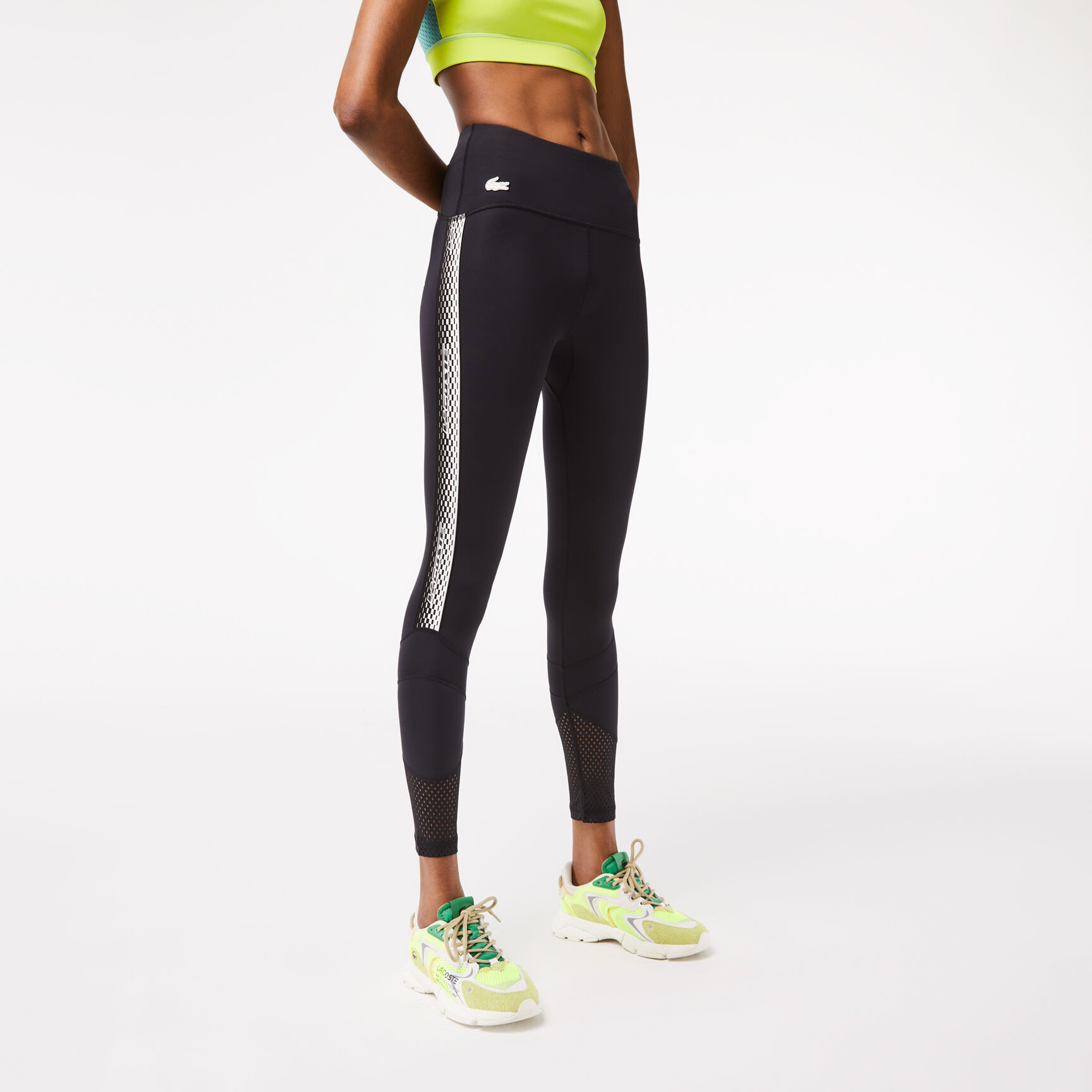 لغينغز مخطط بشعار الماركة للنساء مجموعة Lacoste Sport