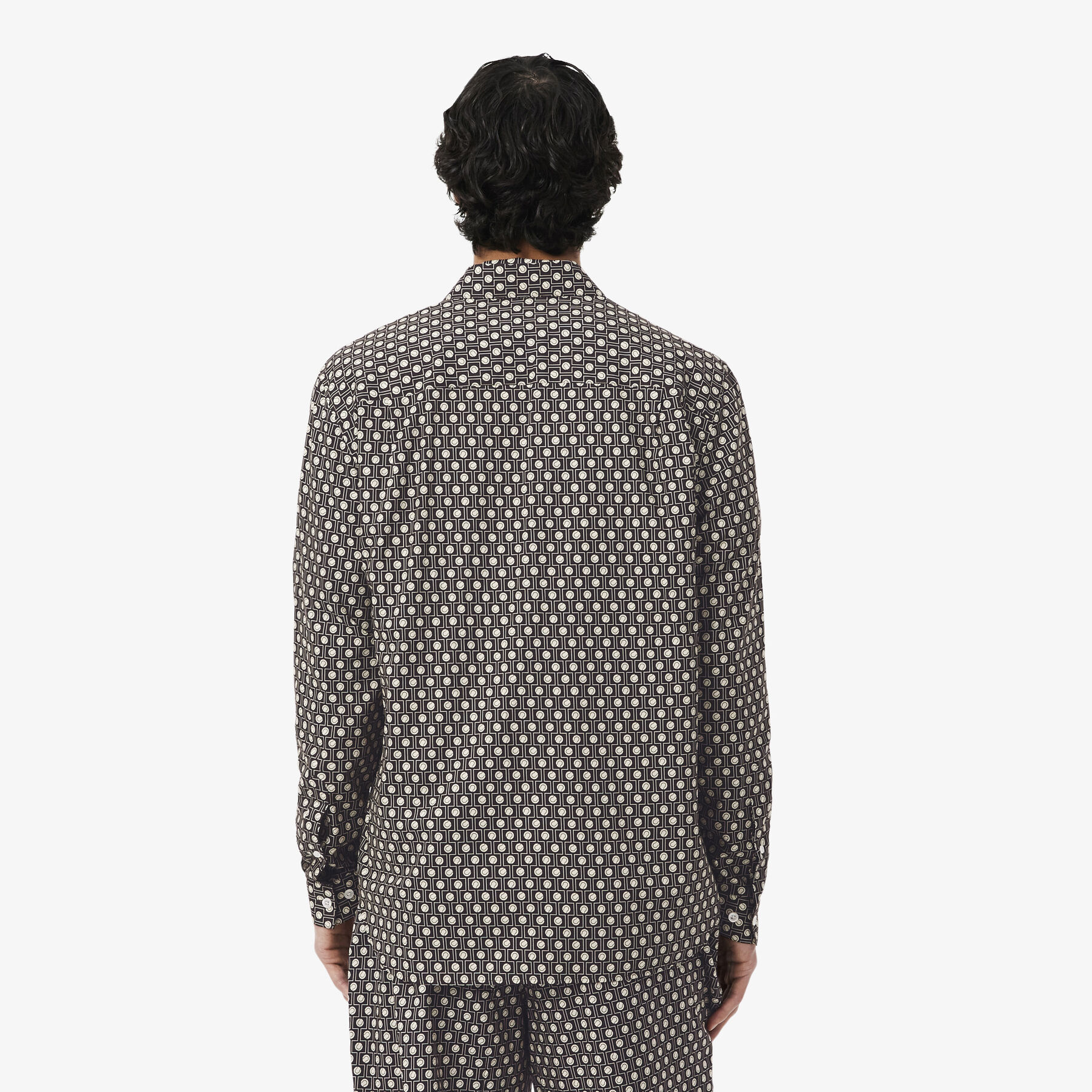 lacoste regular fit printed cotton shirt