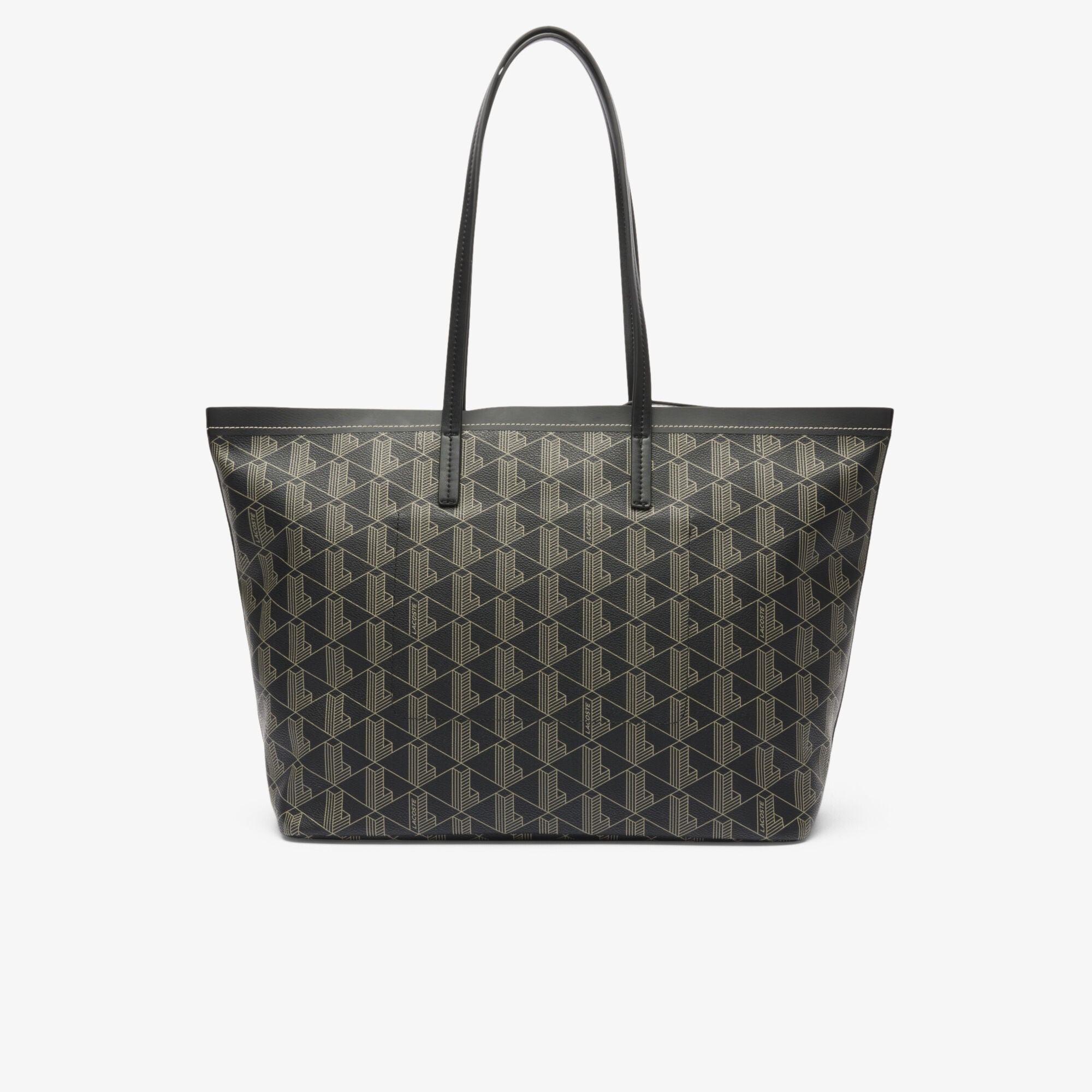 Zely Grained Tote with Pouch, Black | LACOSTE EG