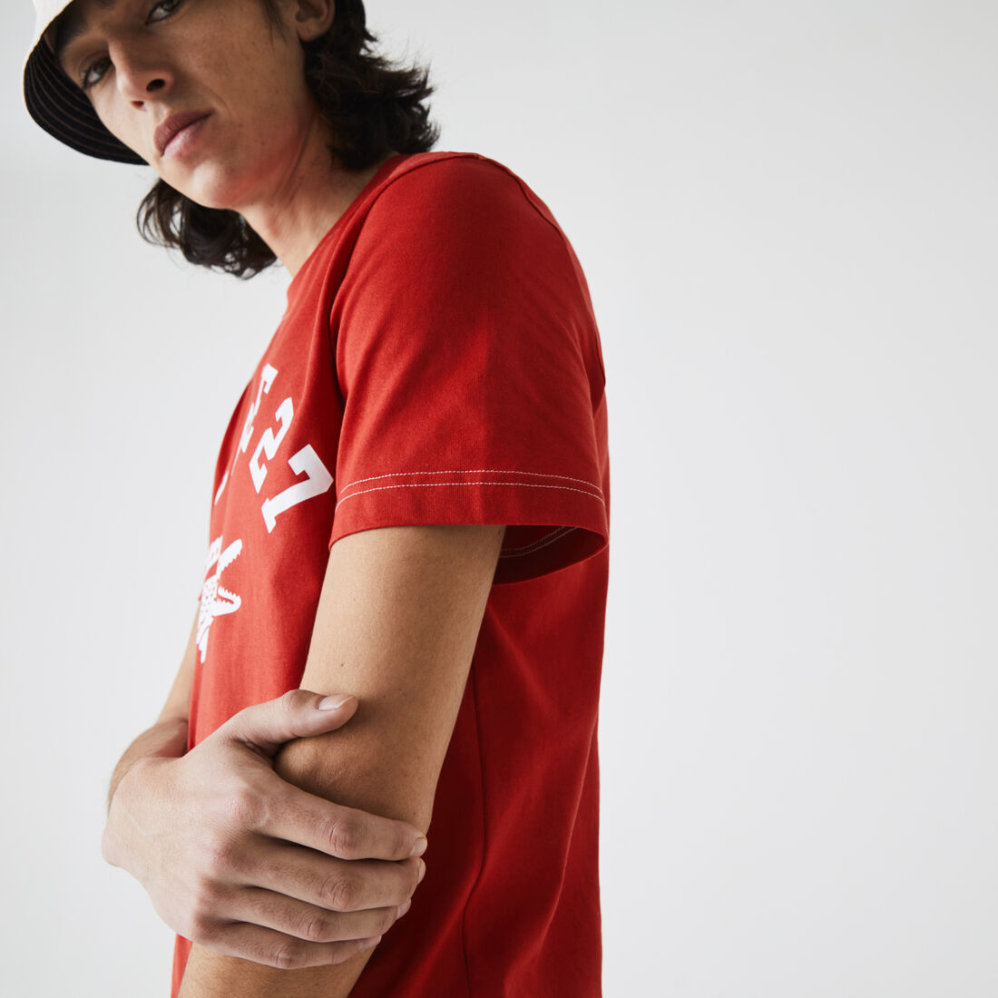 Men’s Crew Neck Lacoste 27 Print Cotton T-shirt Men’s Crew Neck Lacoste 27 Print Cotton T-shirt