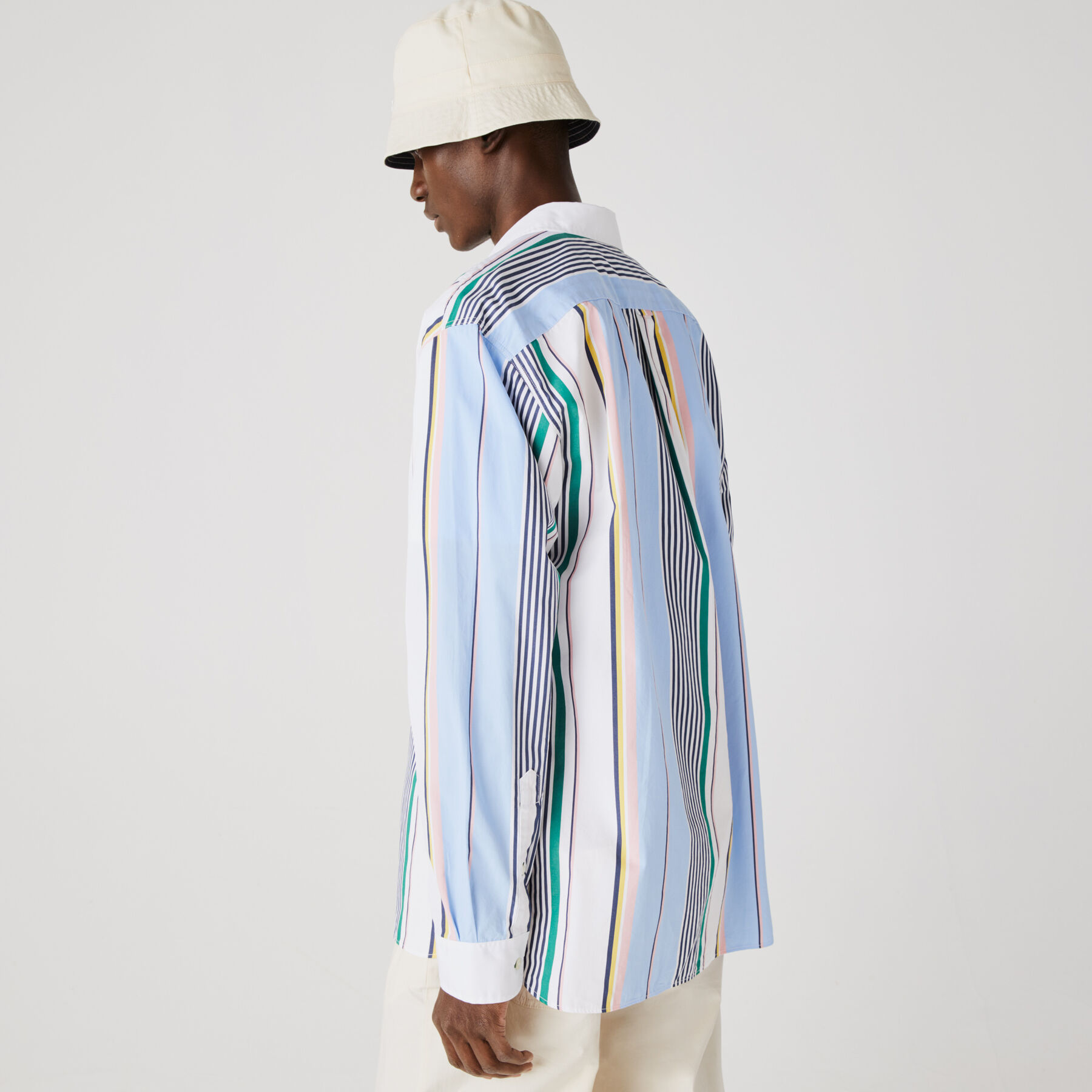 تي شيرت قطن للرجال بخطوط غير متطابقة وقصة مريحة مجموعة Lacoste LIVE لاكوست تي شيرت قطن للرجال بخطوط غير متطابقة وقصة مريحة مجموعة lacoste live