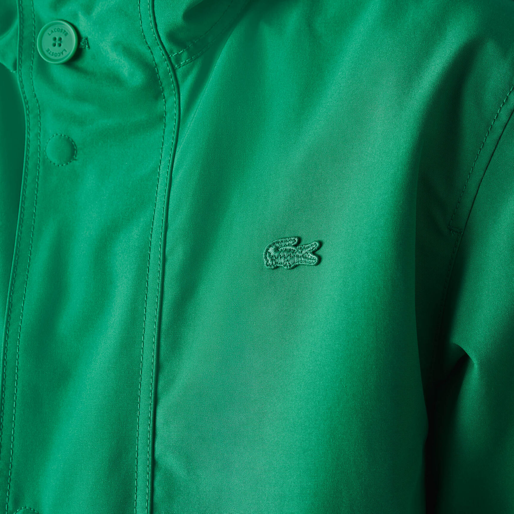 جاكيت باركا قصير مزيج قطن مقاوم للماء بغطاء رأس للرجال