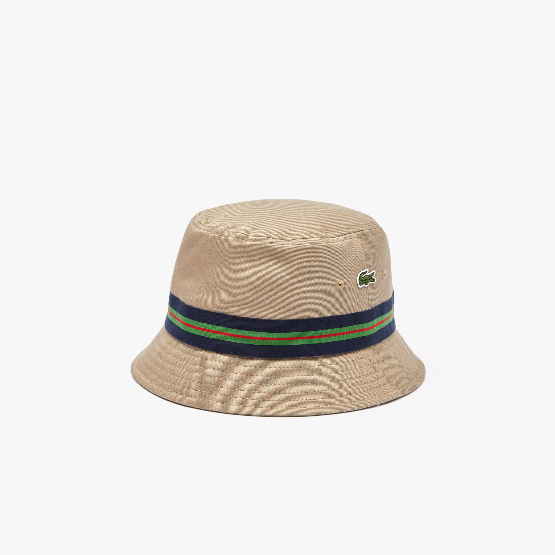 unisex lacoste organic cotton stripe band bucket hat