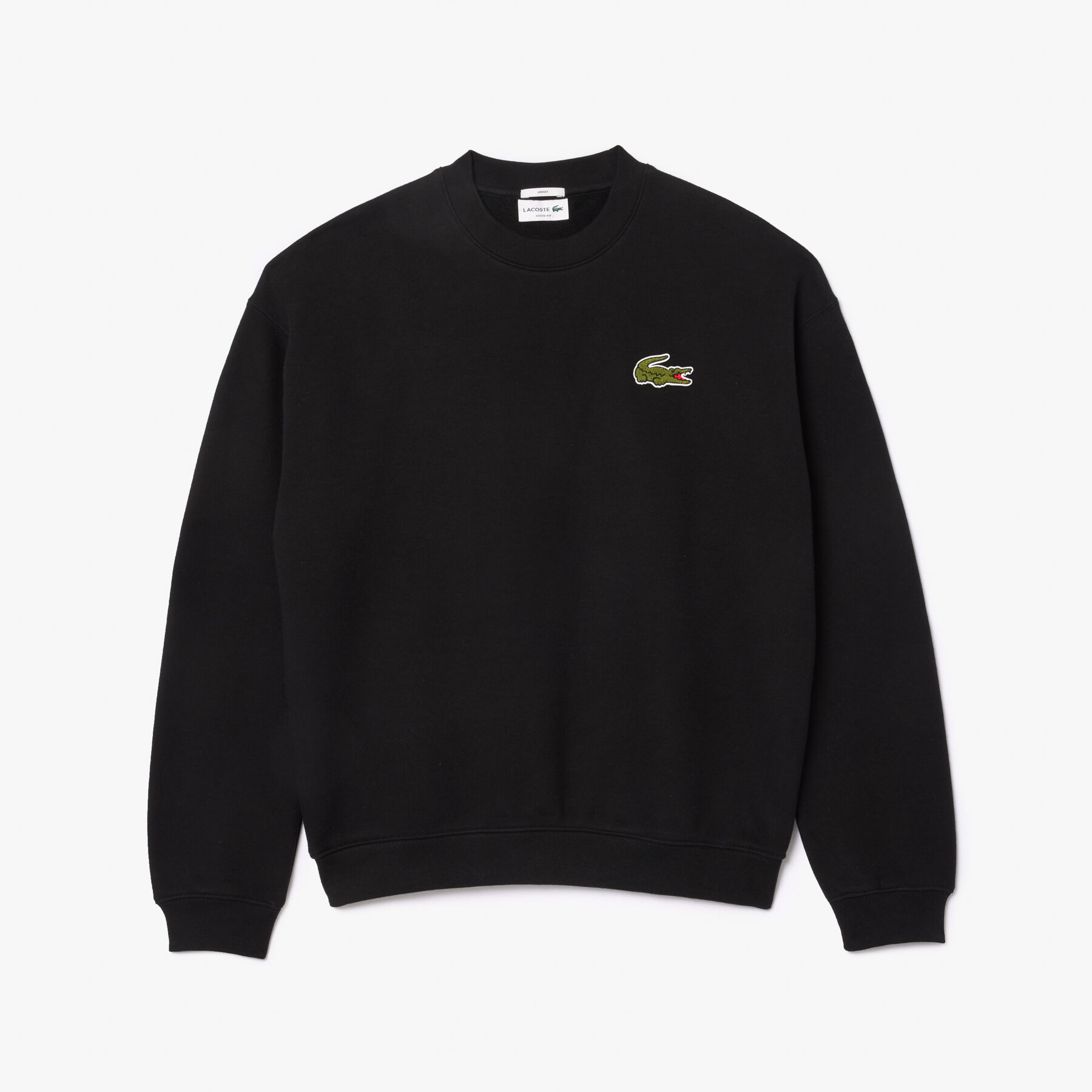 Loose Fit Badge Accent Fleece Sweatshirt lacoste loose fit badge accent fleece sweatshirt