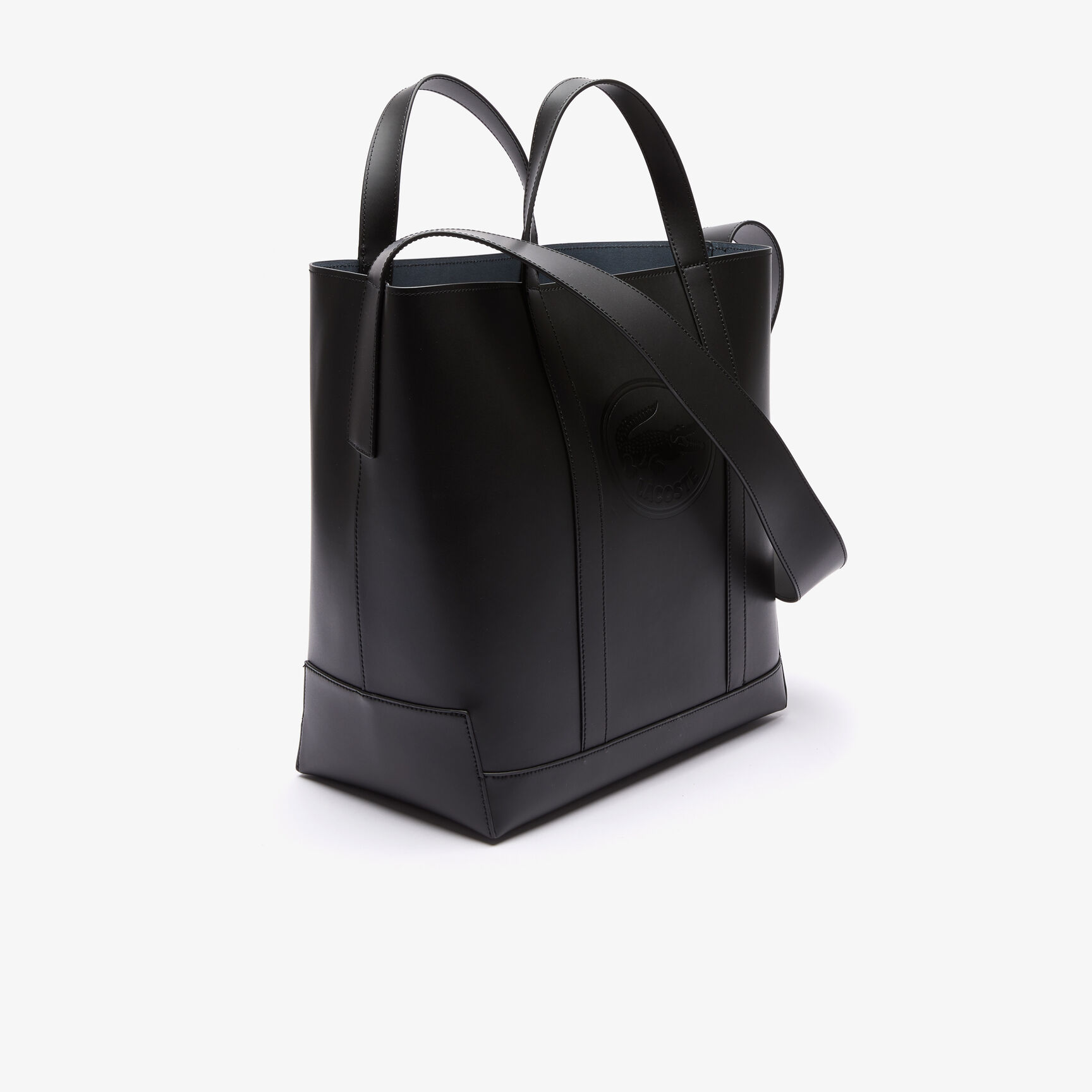 Women's L-Tote Embossed Badge Leather Shopper Bag Women's L-Tote Embossed Badge Leather Shopper Bag