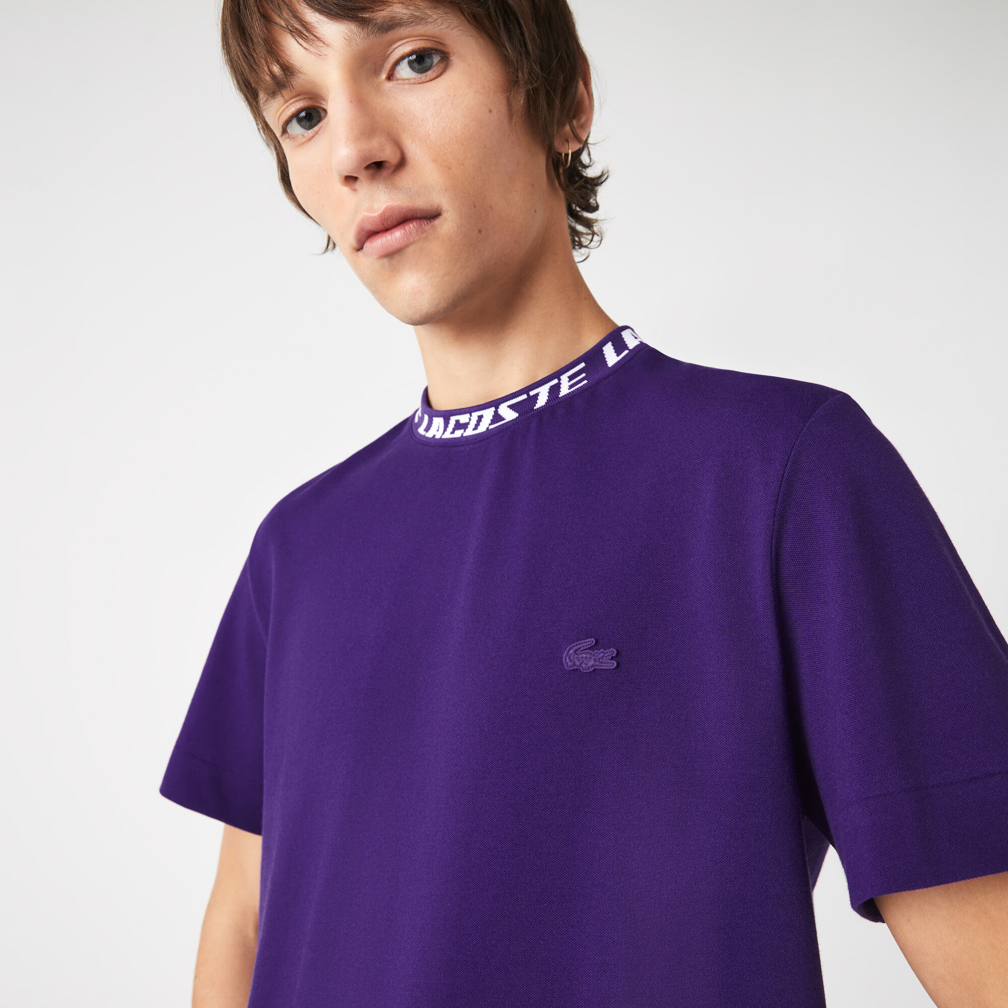 Tee shirt lacoste violet store