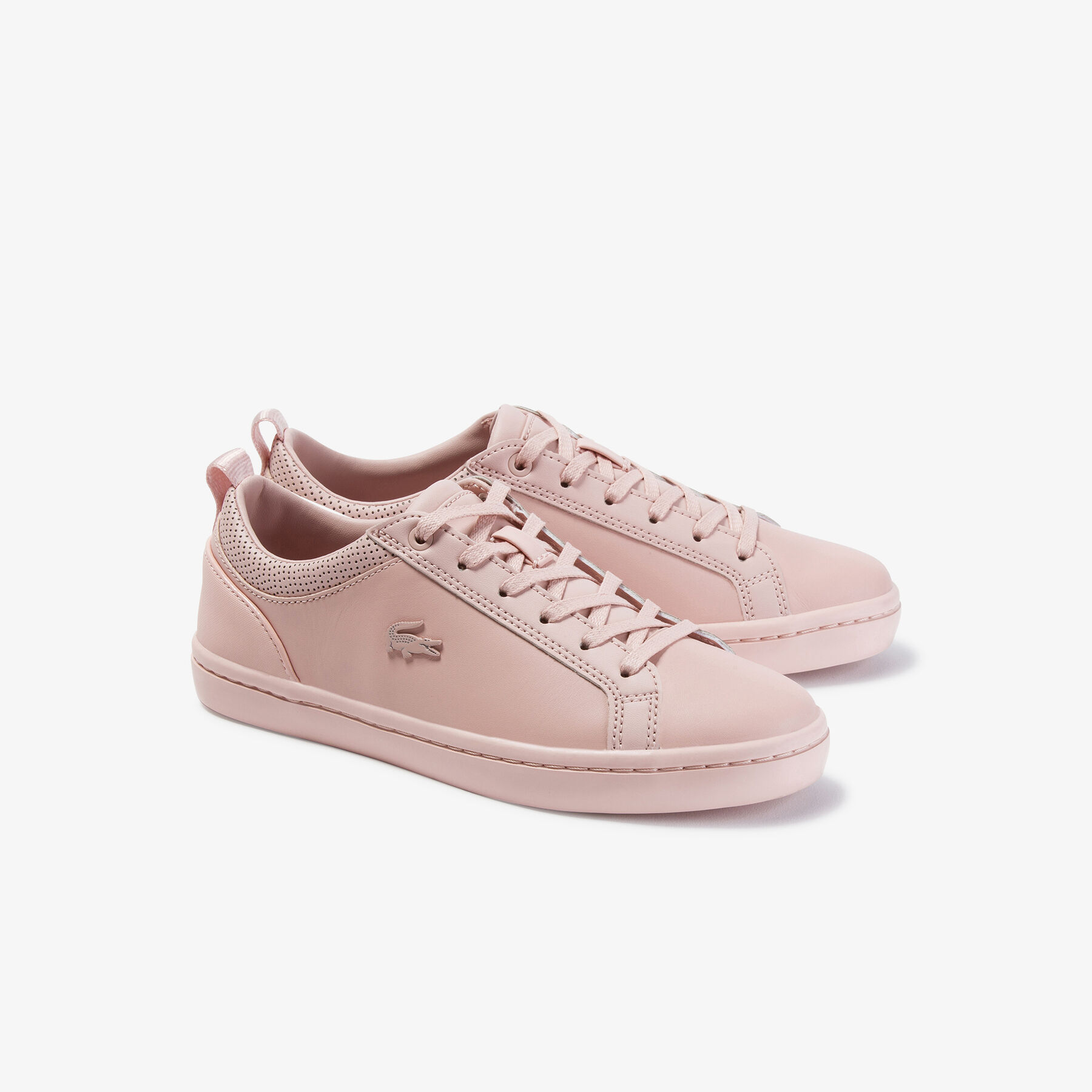lacoste women s straightset leather and synthetic sneakers