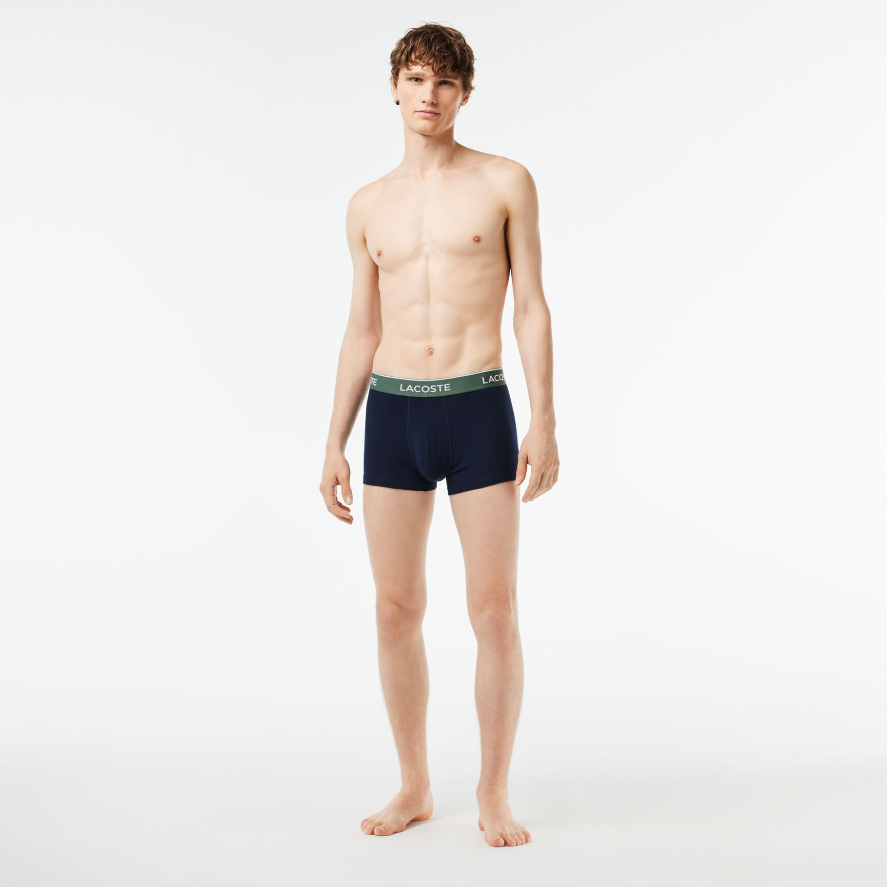 Pack Of 3 Navy Casual Trunks With Contrasting Waistband Pack Of 3 Navy Casual Trunks With Contrasting Waistband