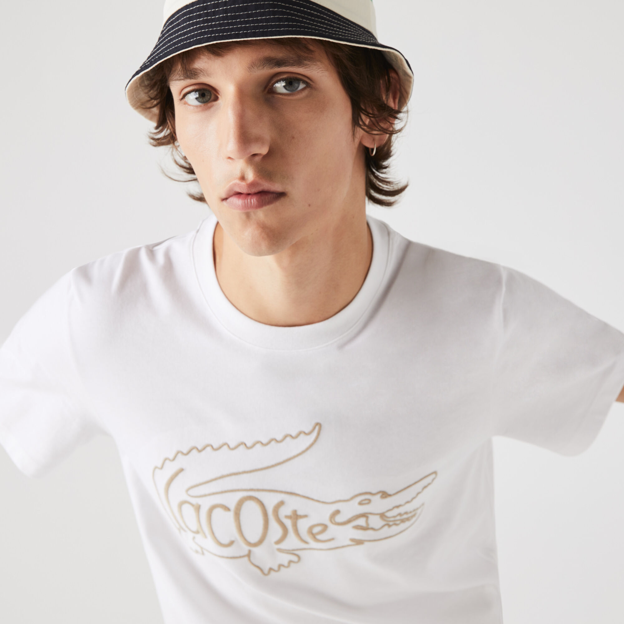 Men’s Crew Neck Crocodile Embroidery Cotton T-shirt Men’s Crew Neck Crocodile Embroidery Cotton T-shirt