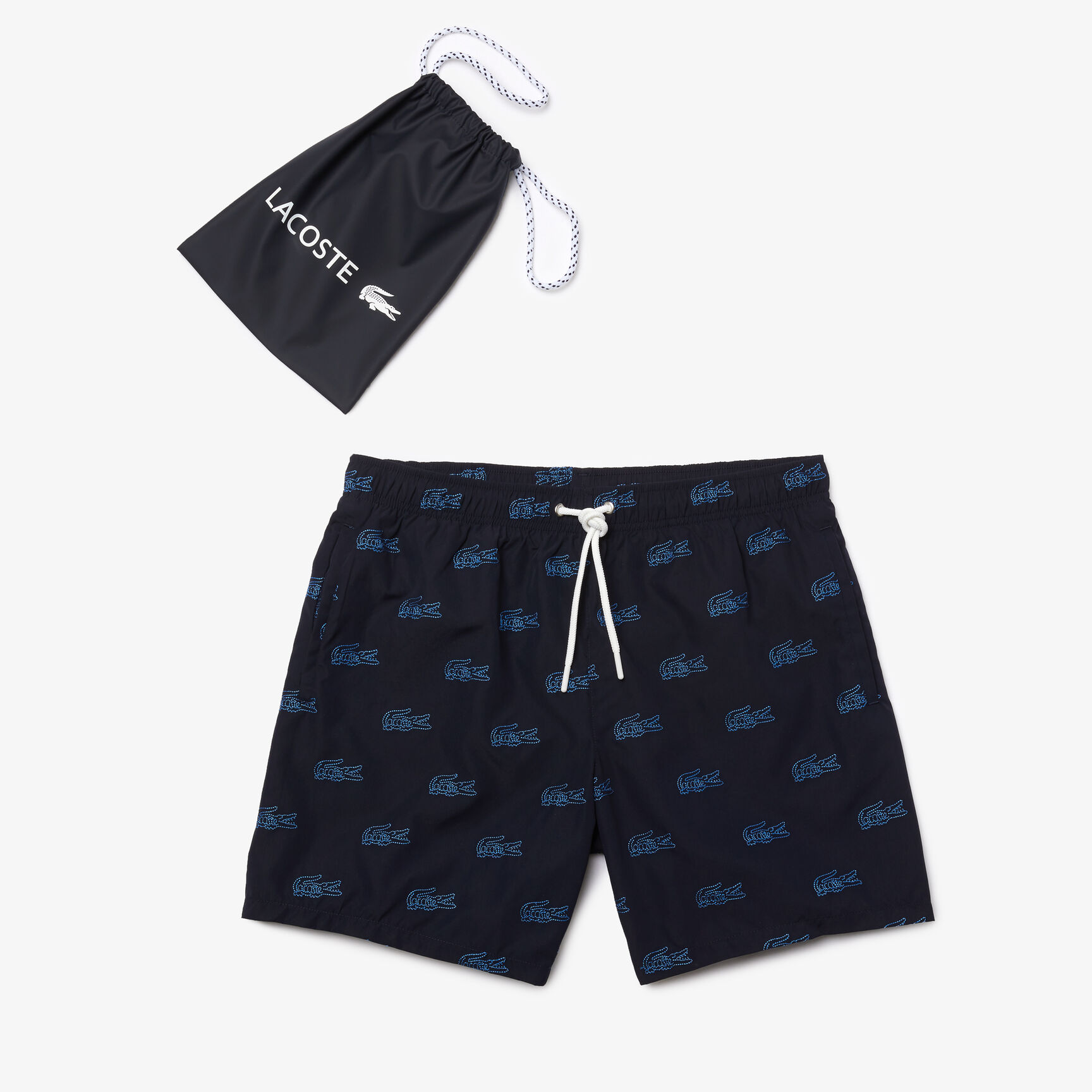 Men’s Embroidered Crocodile Design Swimming Trunks