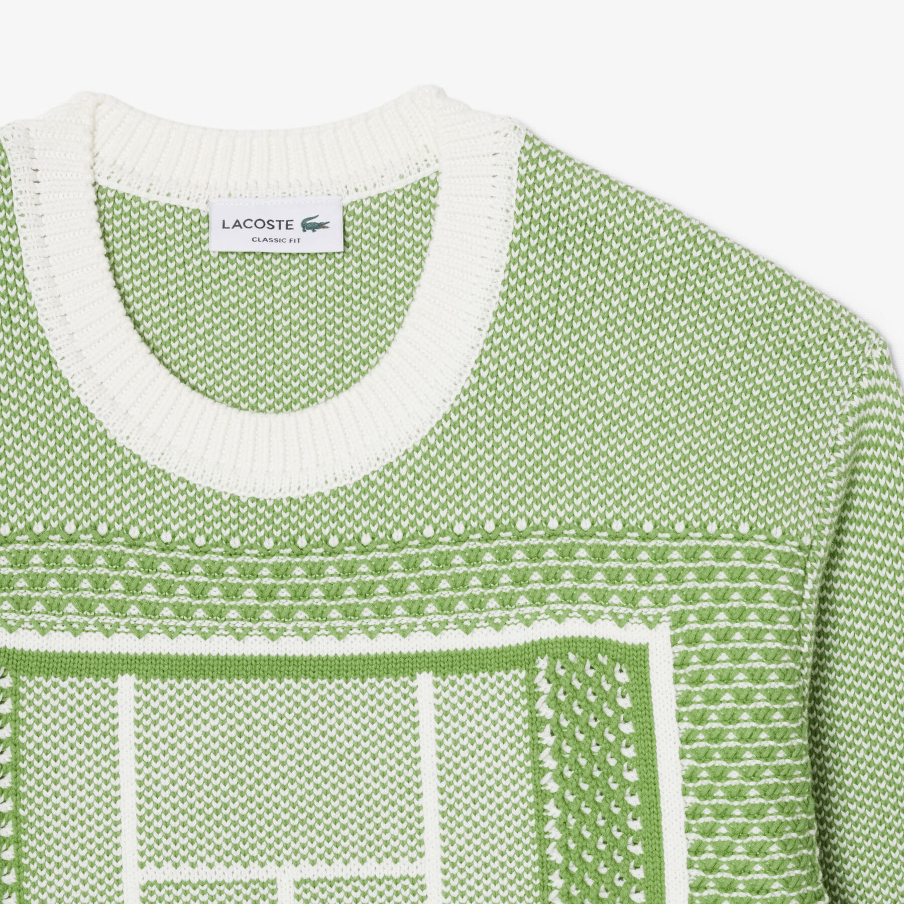 Tennis Court Graphic Jacquard Sweater lacoste tennis court graphic jacquard sweater