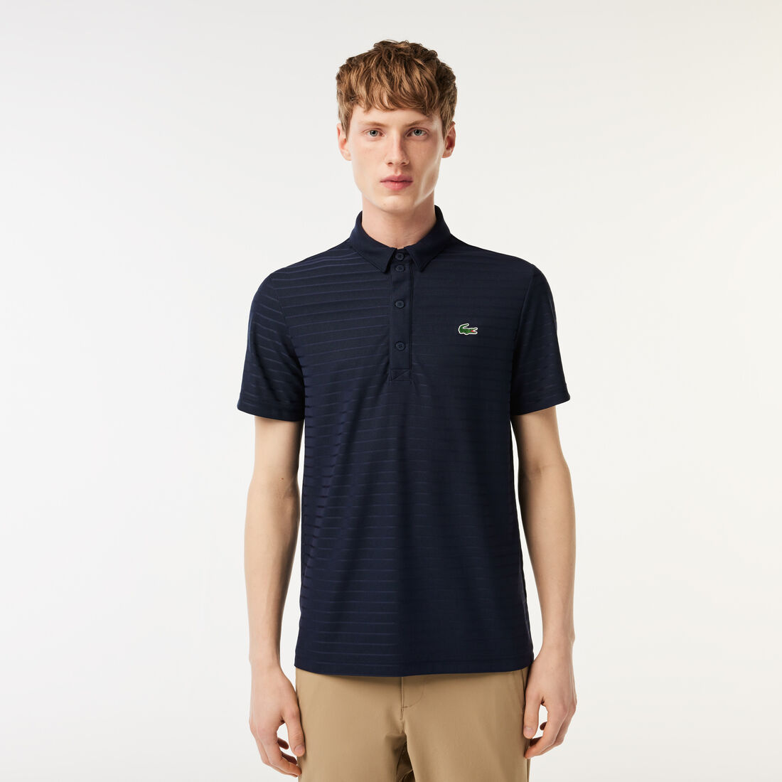 Men's Lacoste SPORT Textured Breathable Golf Polo Shirt