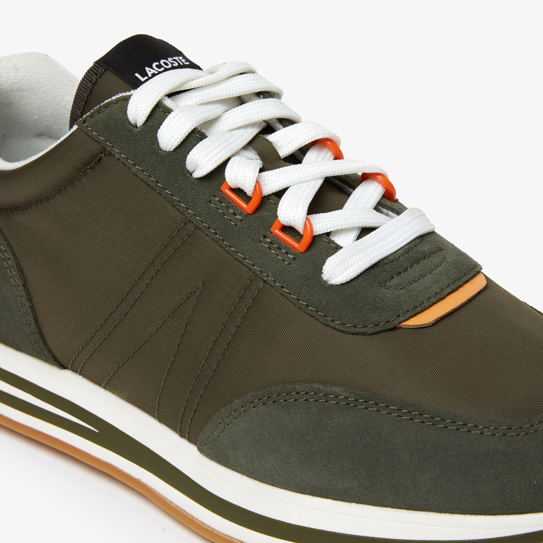 Men's Lacoste L-Spin Leather Colour Contrast Trainers Men's Lacoste L-Spin Leather Colour Contrast Trainers