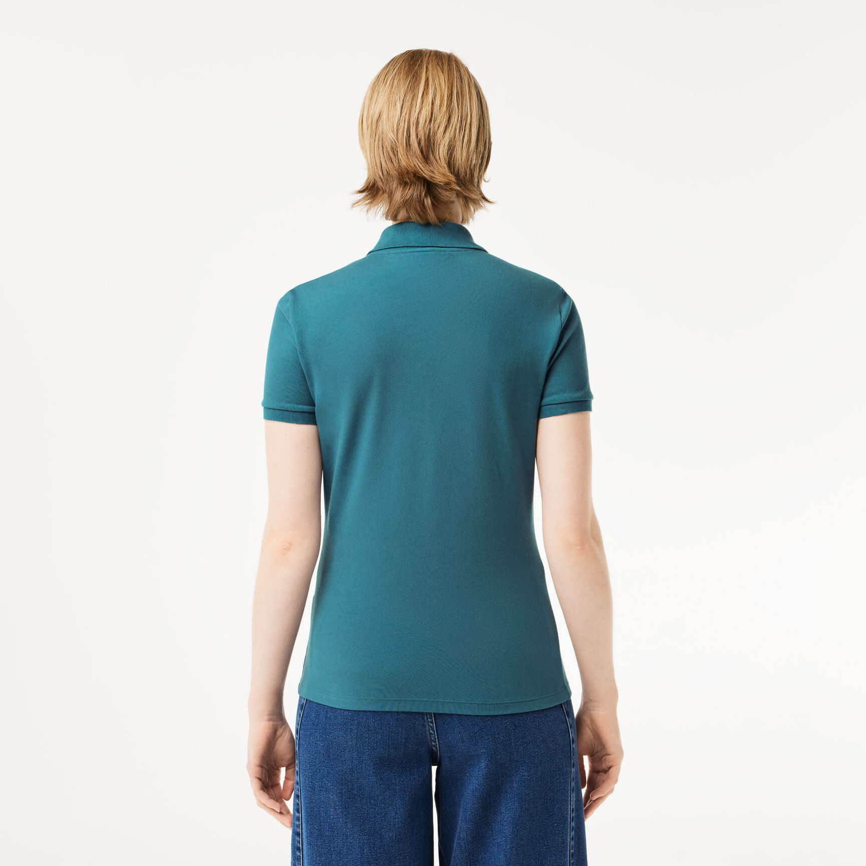 تيشيرت بولو L.12.D بقصة ضيقة من قماش بيتي بيكيه المطاطي