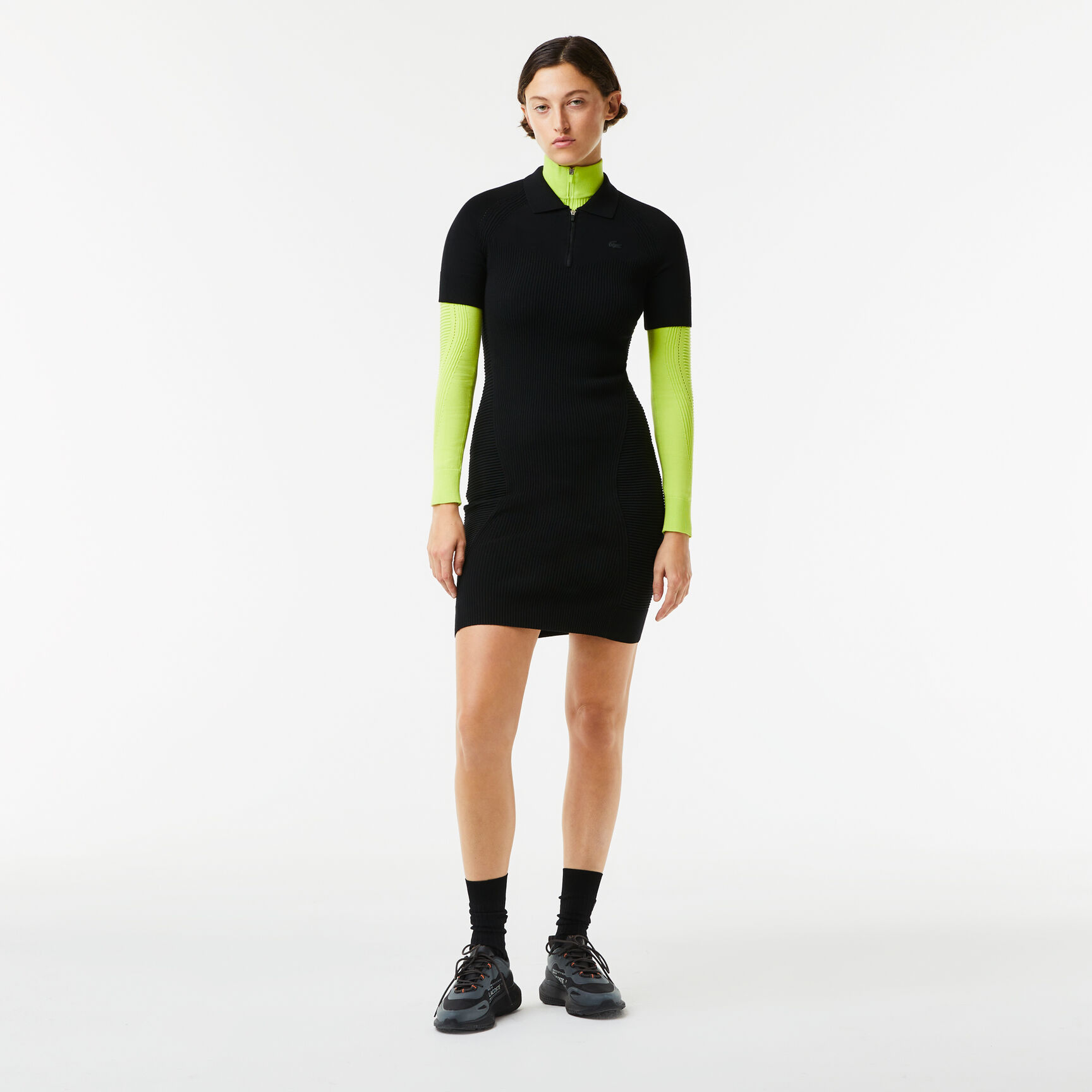 Women's Lacoste Knit Details Front Zip Dress Women's Lacoste Knit Details Front Zip Dress